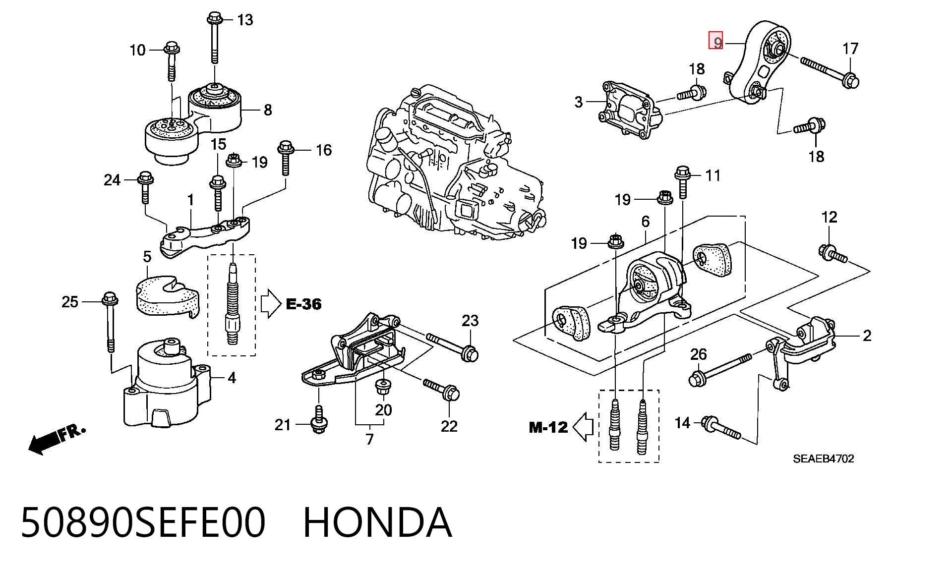 50890SEFE00 Honda