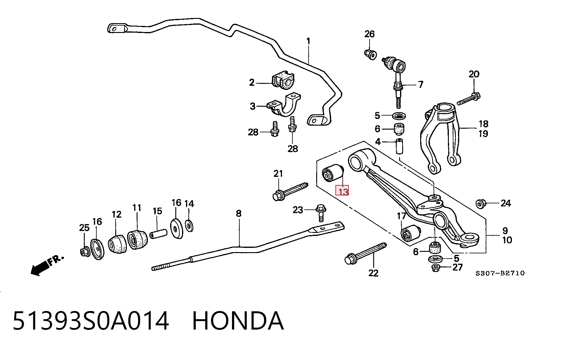 Silentblock de brazo de suspensión delantero inferior Honda Accord V (1993-1996)