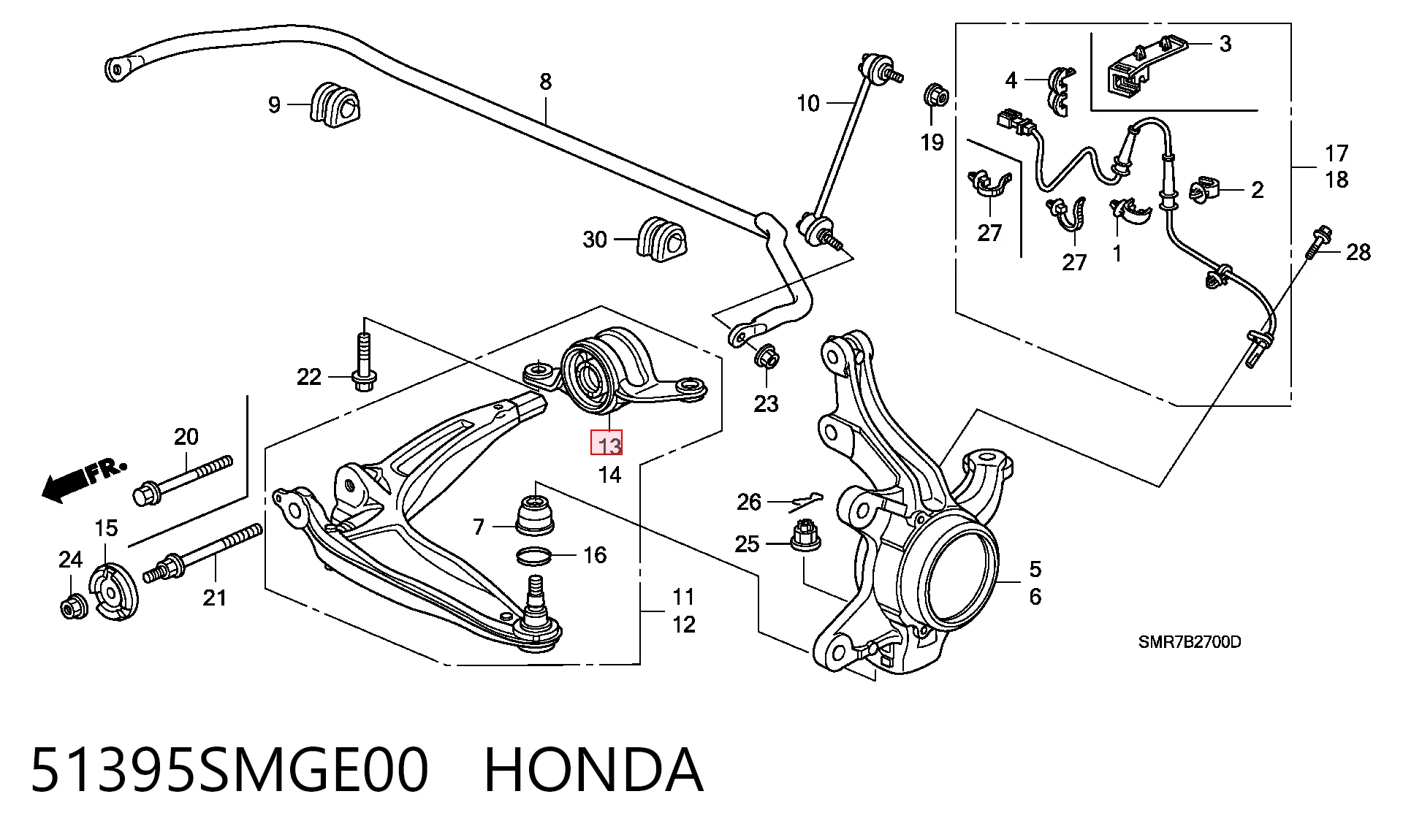 Comprar Buje delantero inferior del brazo de suspensión Honda Civic VIII FN a bajo precio