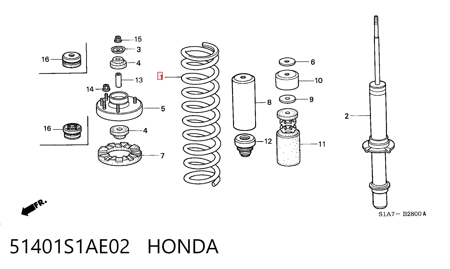 Comprar Muelle delantero Honda Accord VI CG a bajo precio