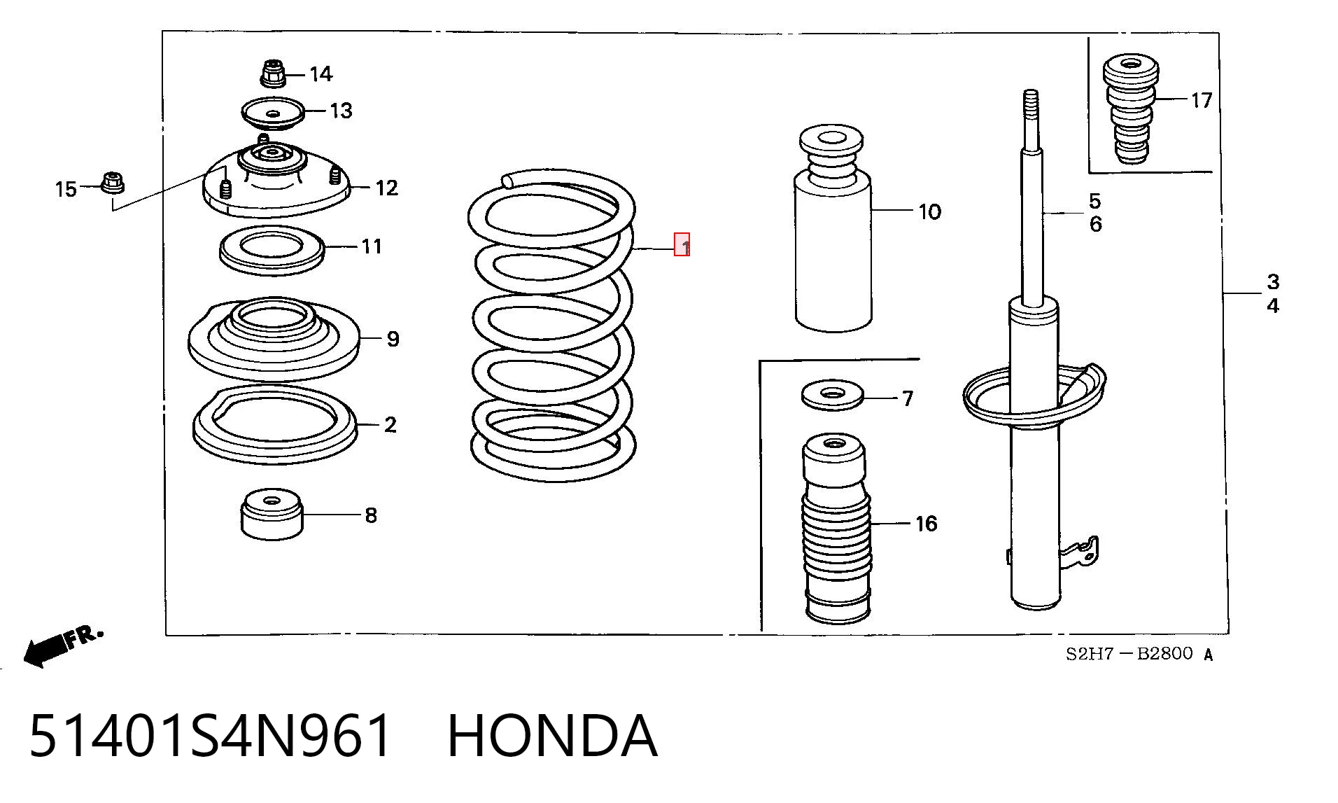 Muelle delantero para Honda HR-V GH