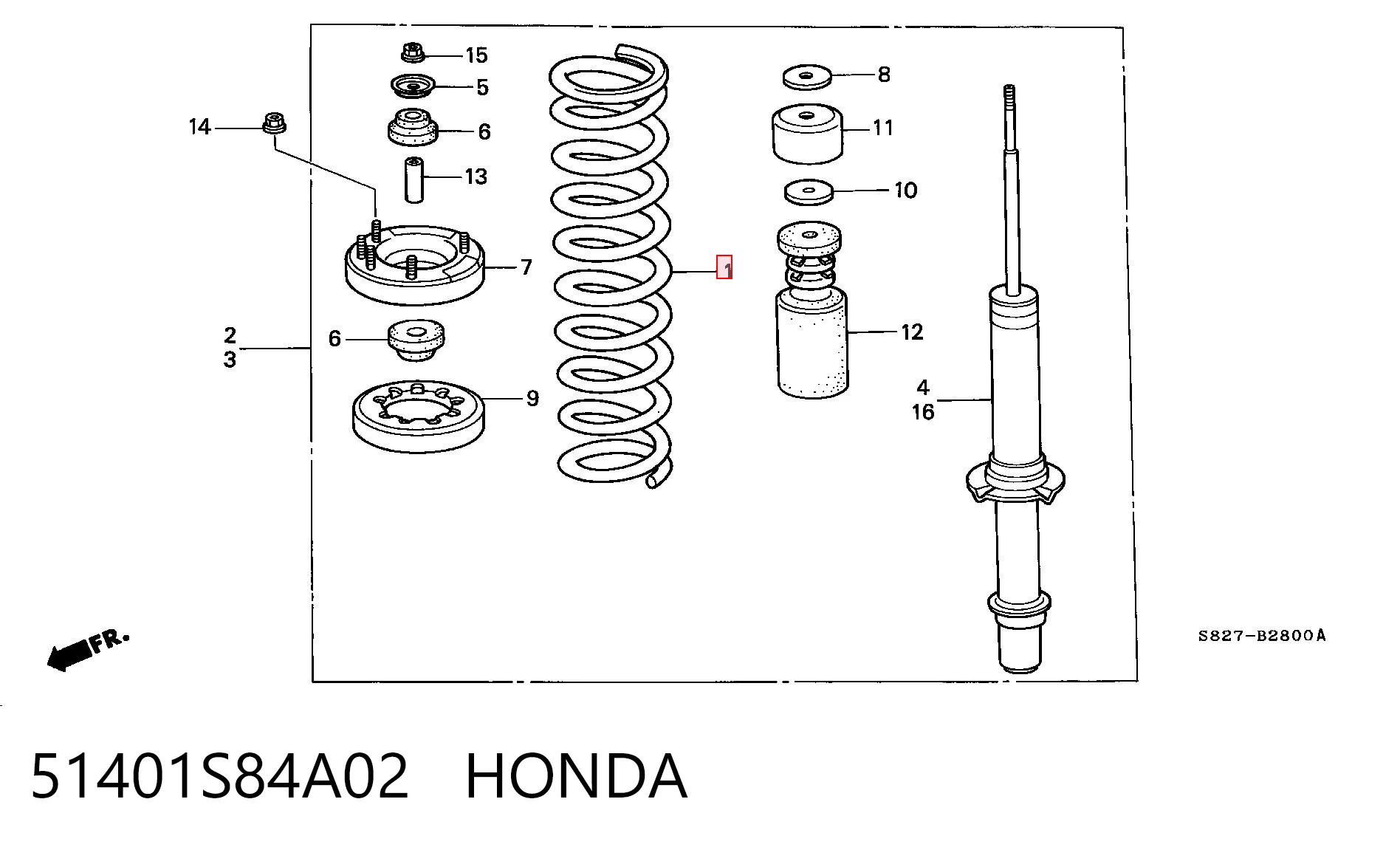 Muelle delantero 51401S84A02 HONDA