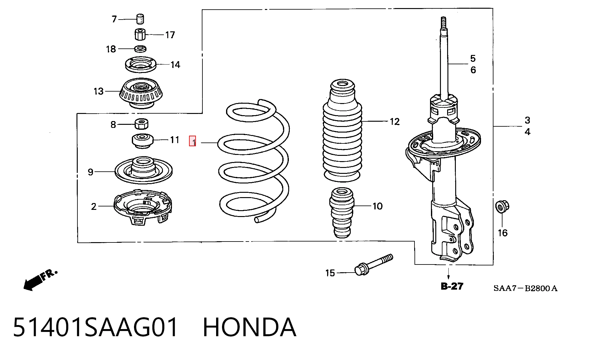 Muelle delantero Honda Jazz  (2002-2008)