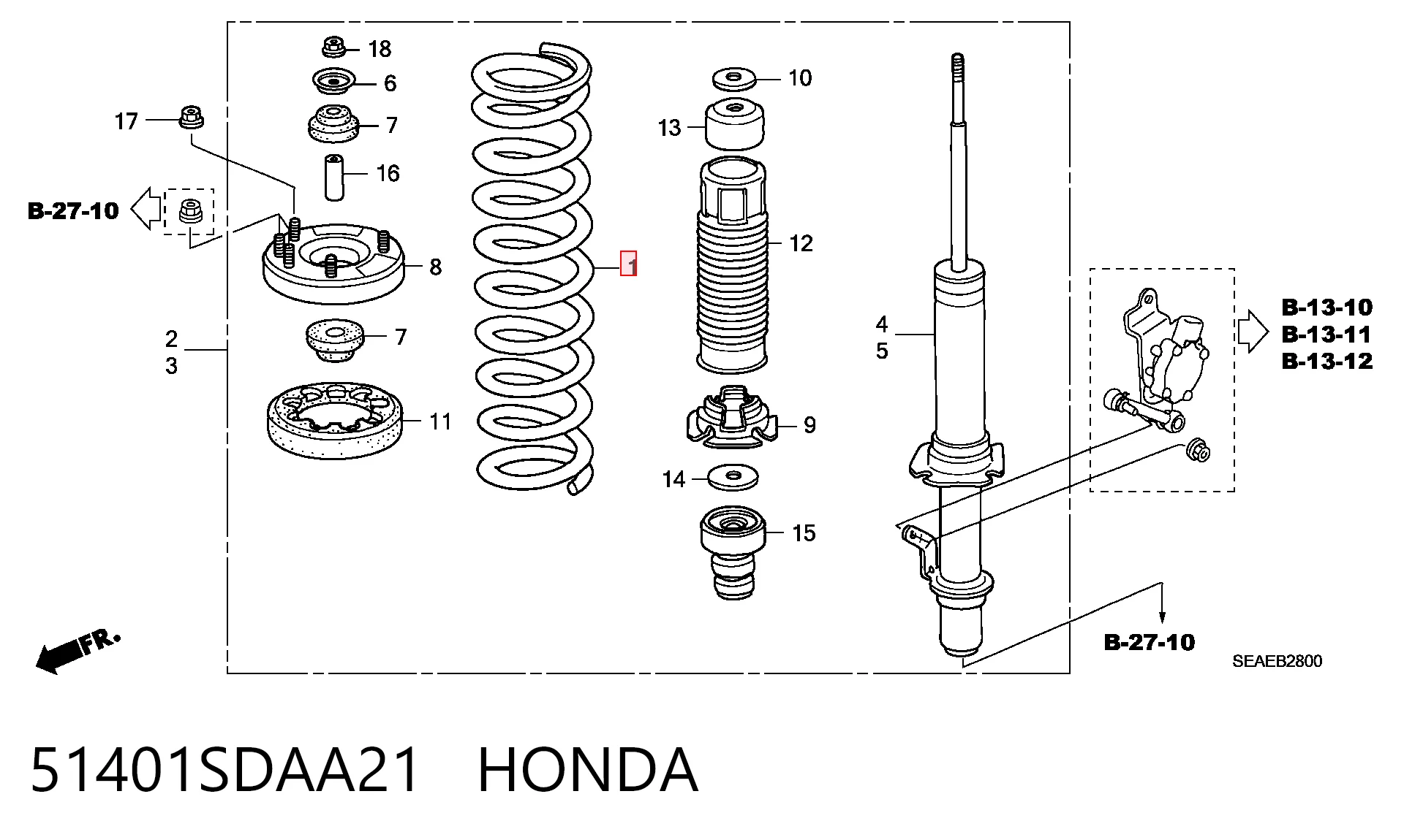 Muelle delantero para Honda Accord VII CL, CM
