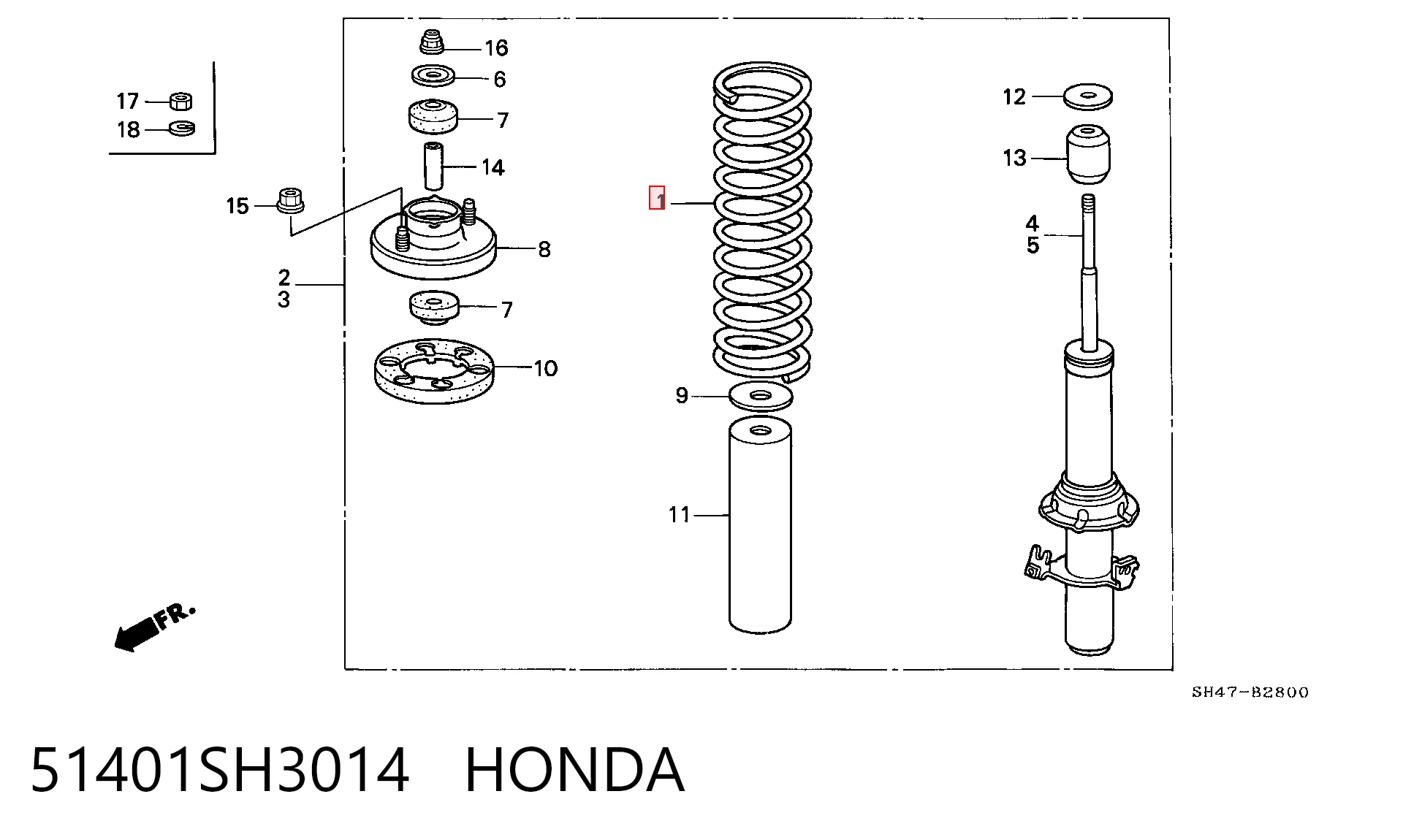 Muelle delantero Honda Civic IV sedán (ED, EF) (1987 - 1993) precio, desde 28,98 EUR