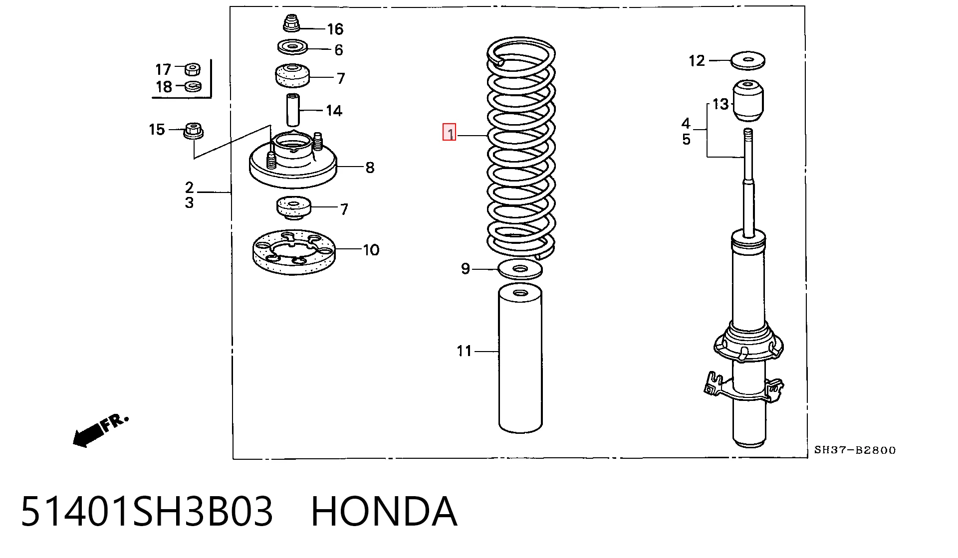  Muelle delantero Honda Civic 4