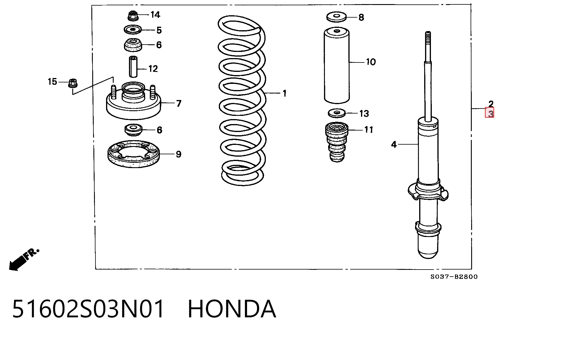 Amortiguador delantero para Honda Civic V (EG)