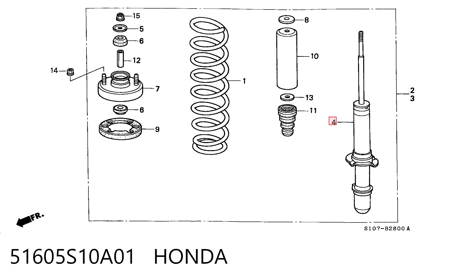 51605S10A01 Honda Amortiguador frontal