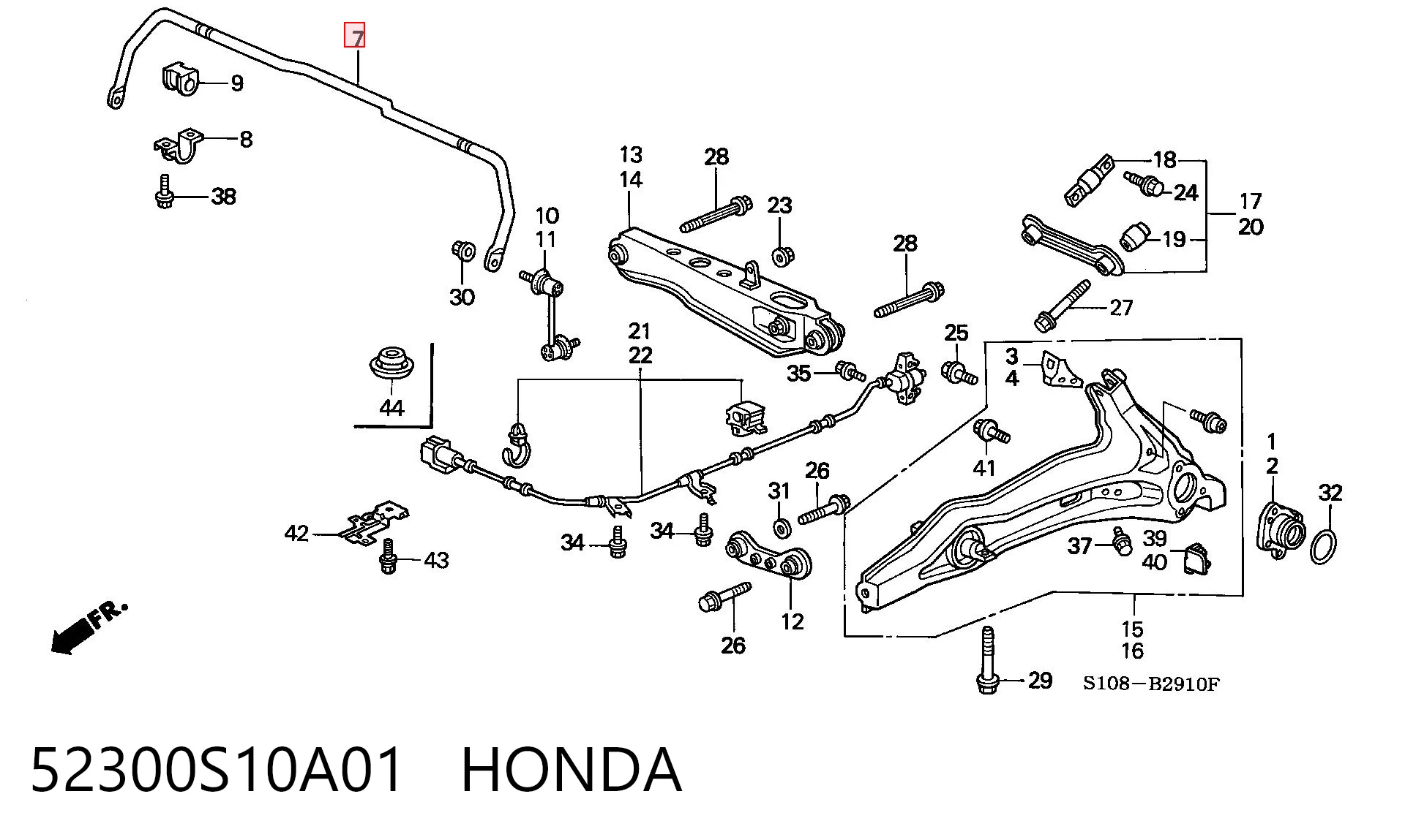 Estabilizador trasero 52300S10A01 HONDA