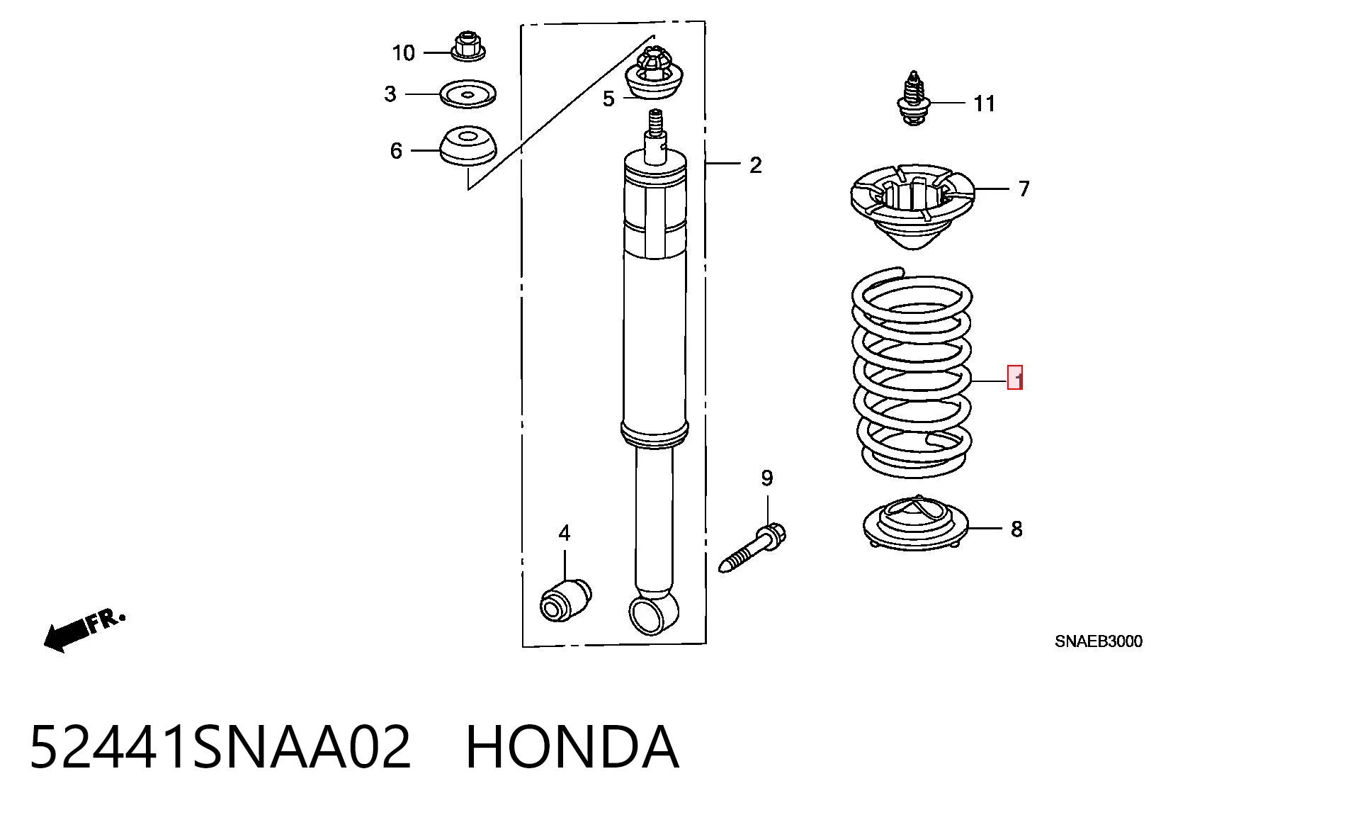 52441SNAA02 Honda Muelle trasero