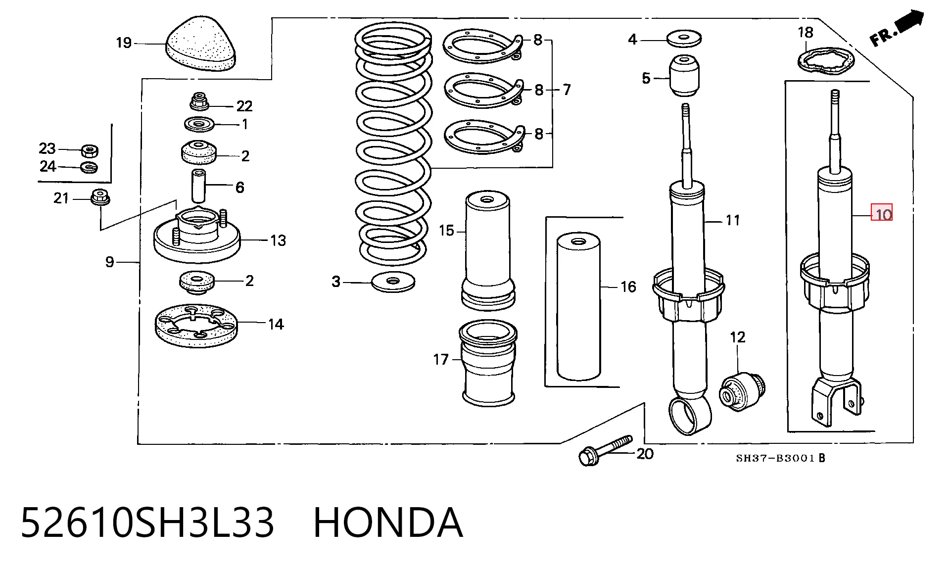 Amortiguadores traseros Honda Civic IV (ED, EF)