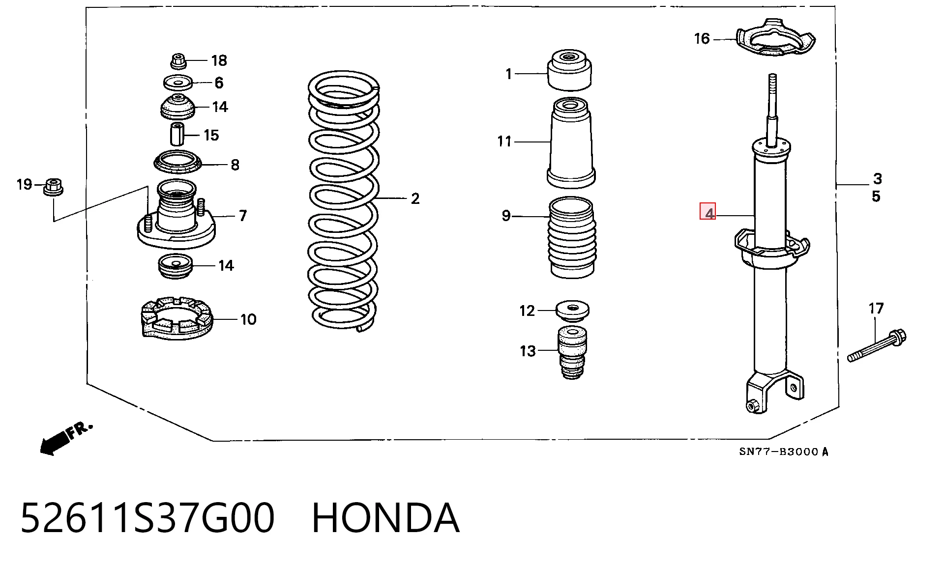 Amortiguadores posteriores Honda Accord IV (1990-1993)