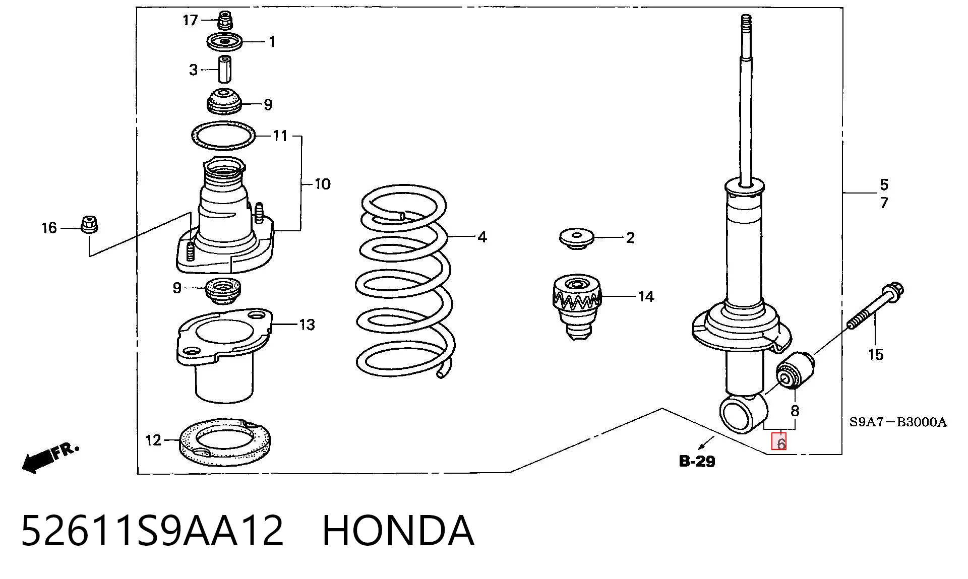 52611S9AA12 Honda