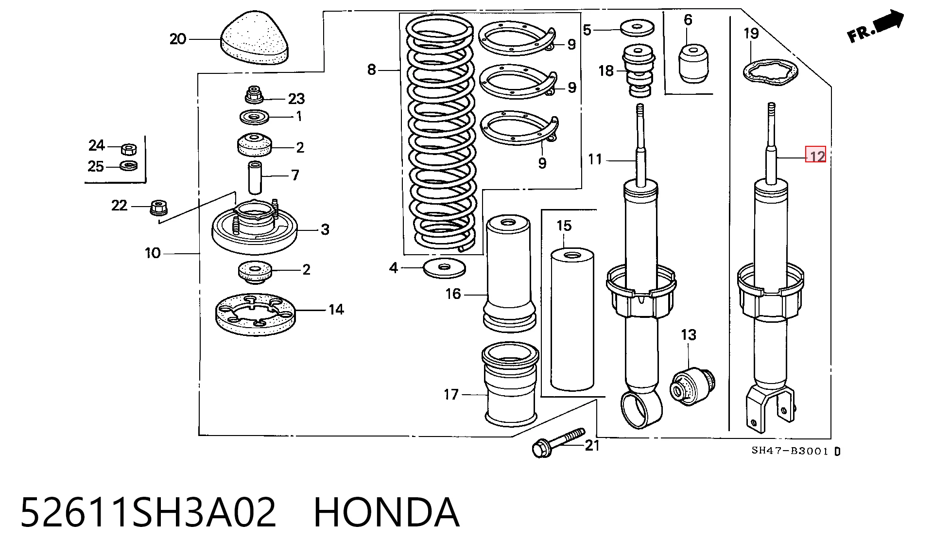 Amortiguadores posteriores Honda Civic VI (1996-2000)