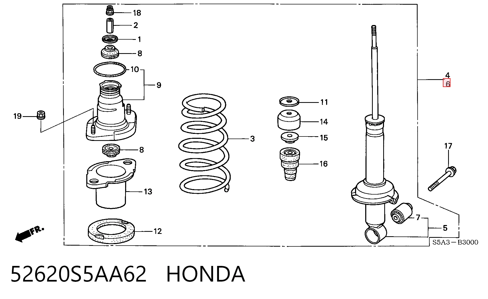 52620S5AA62 Honda
