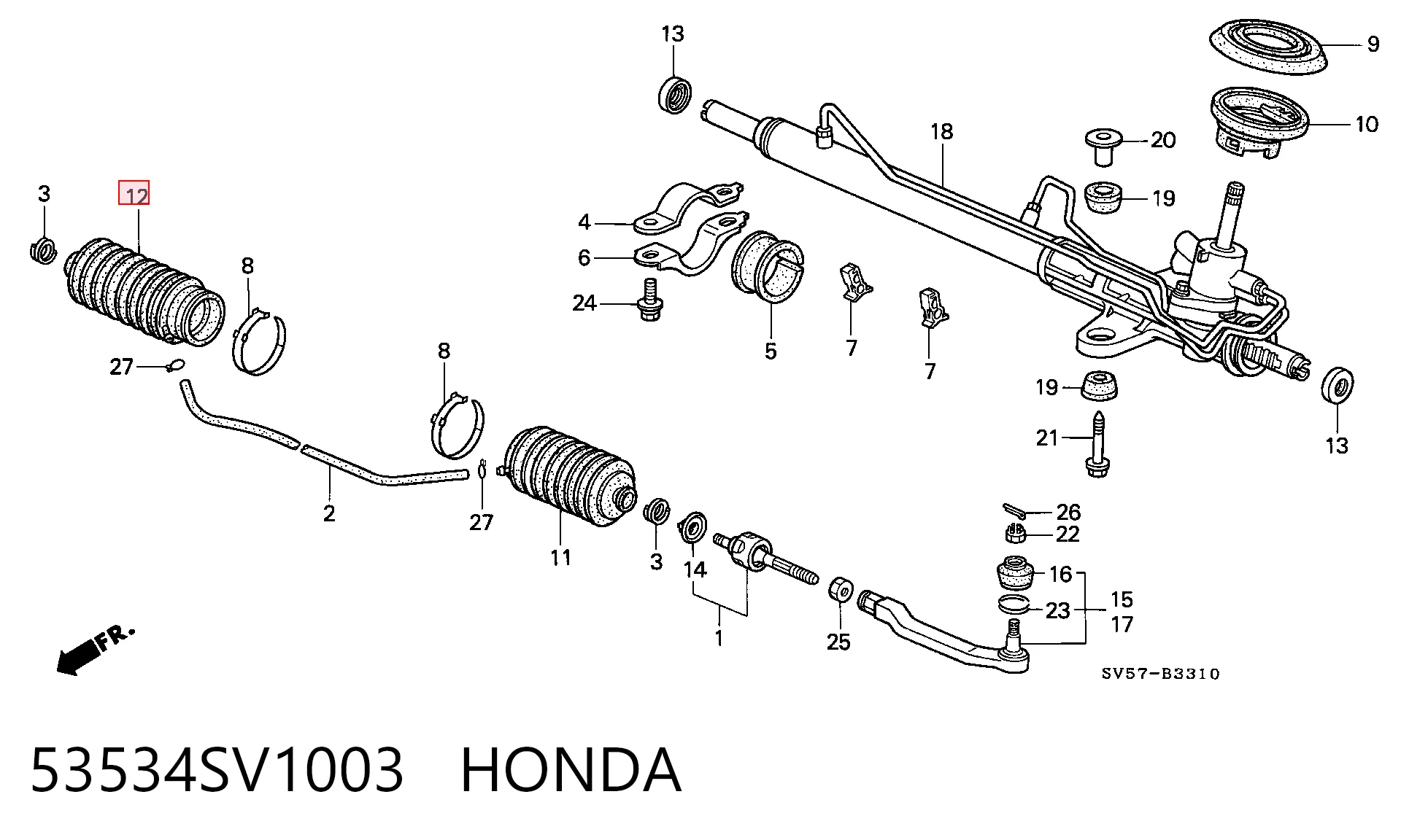 Fuelle dirección para Honda CR-V RD