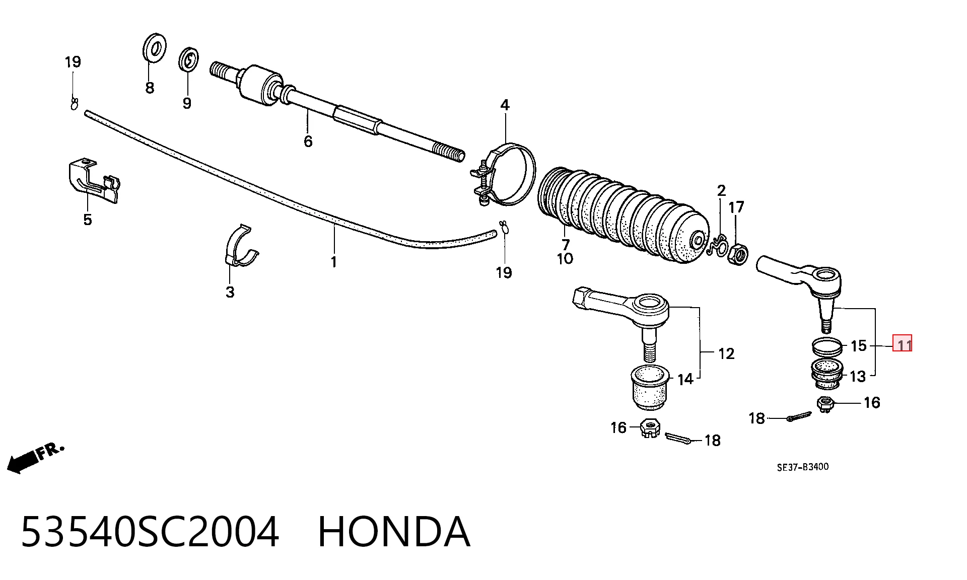  Rótula barra de dirección Honda Accord 3