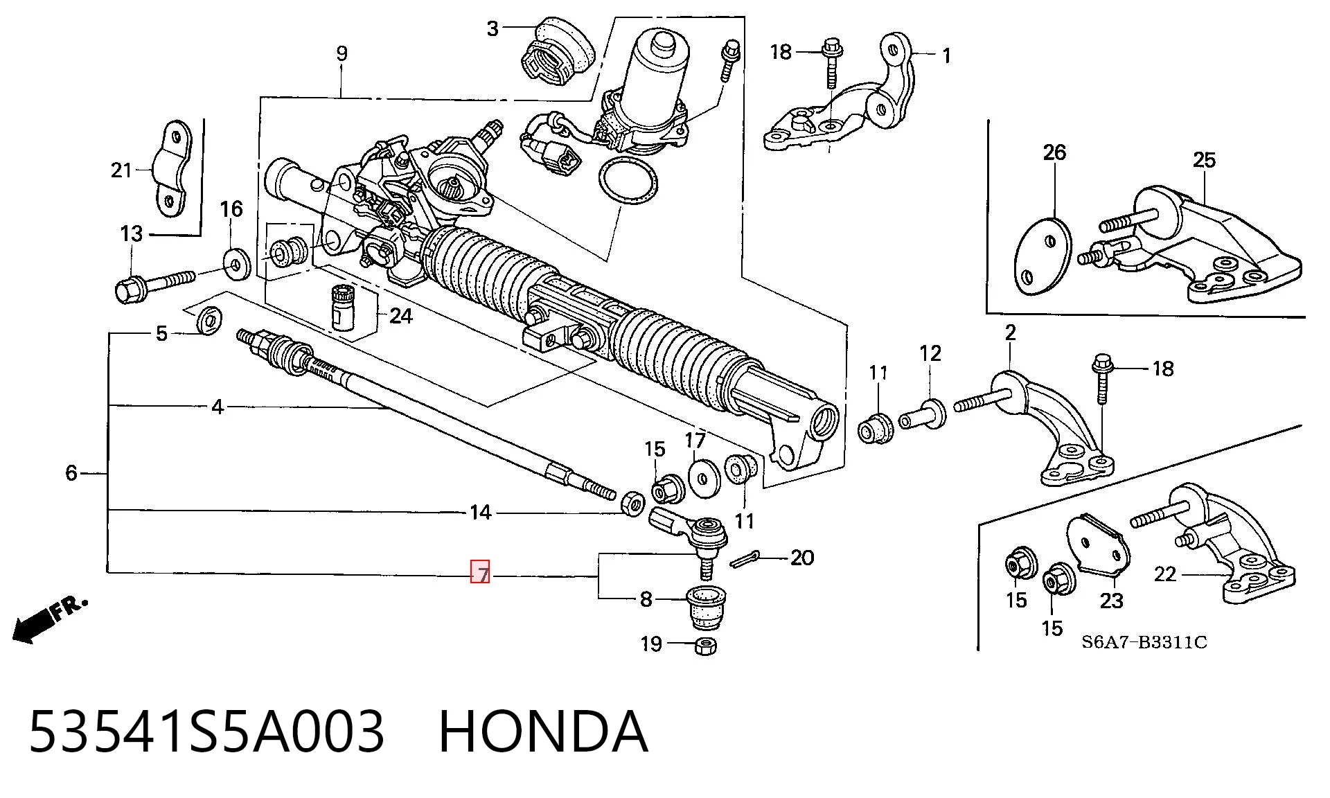 53541S5A003 Honda Rótula de dirección