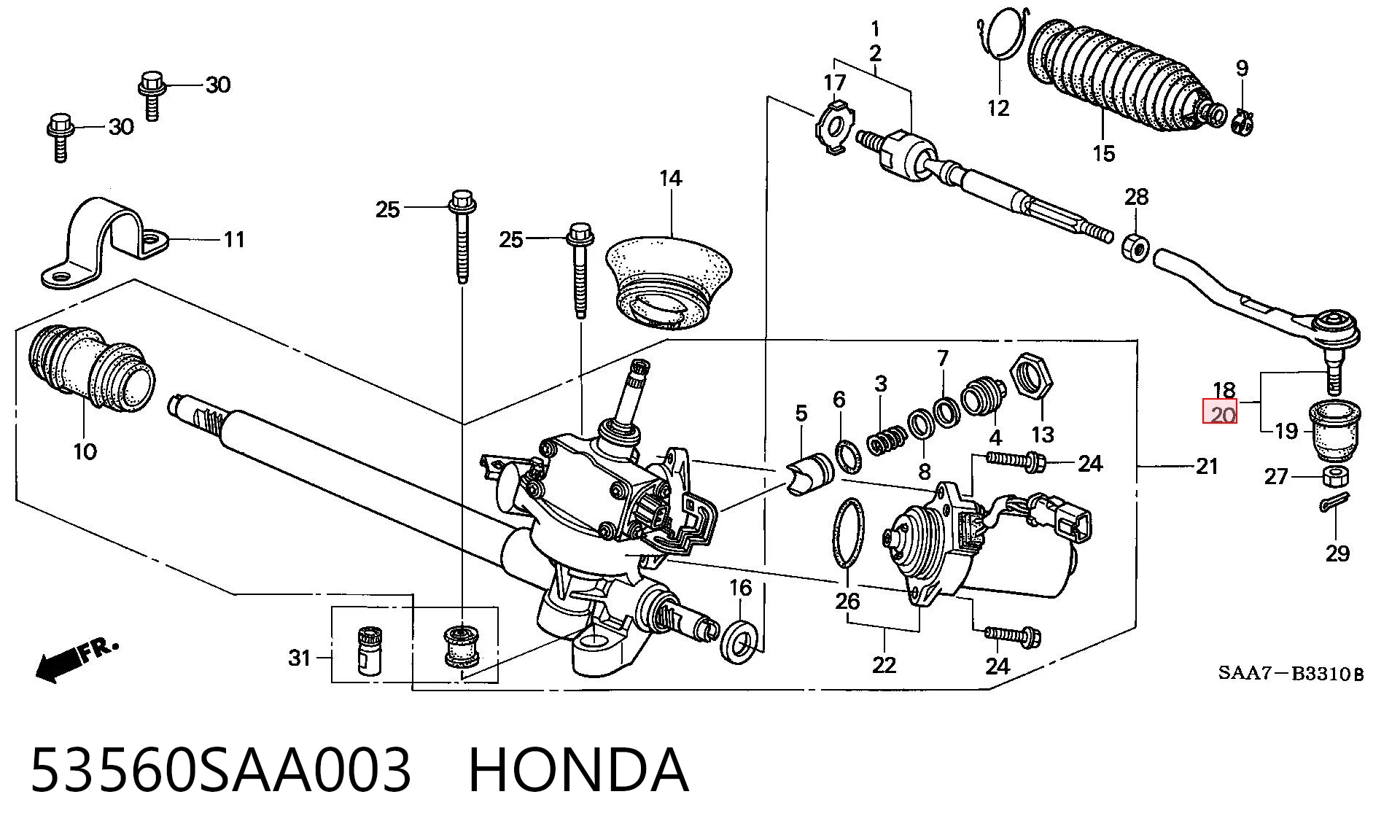 Rótula barra de dirección Honda Jazz  (GD, GE)