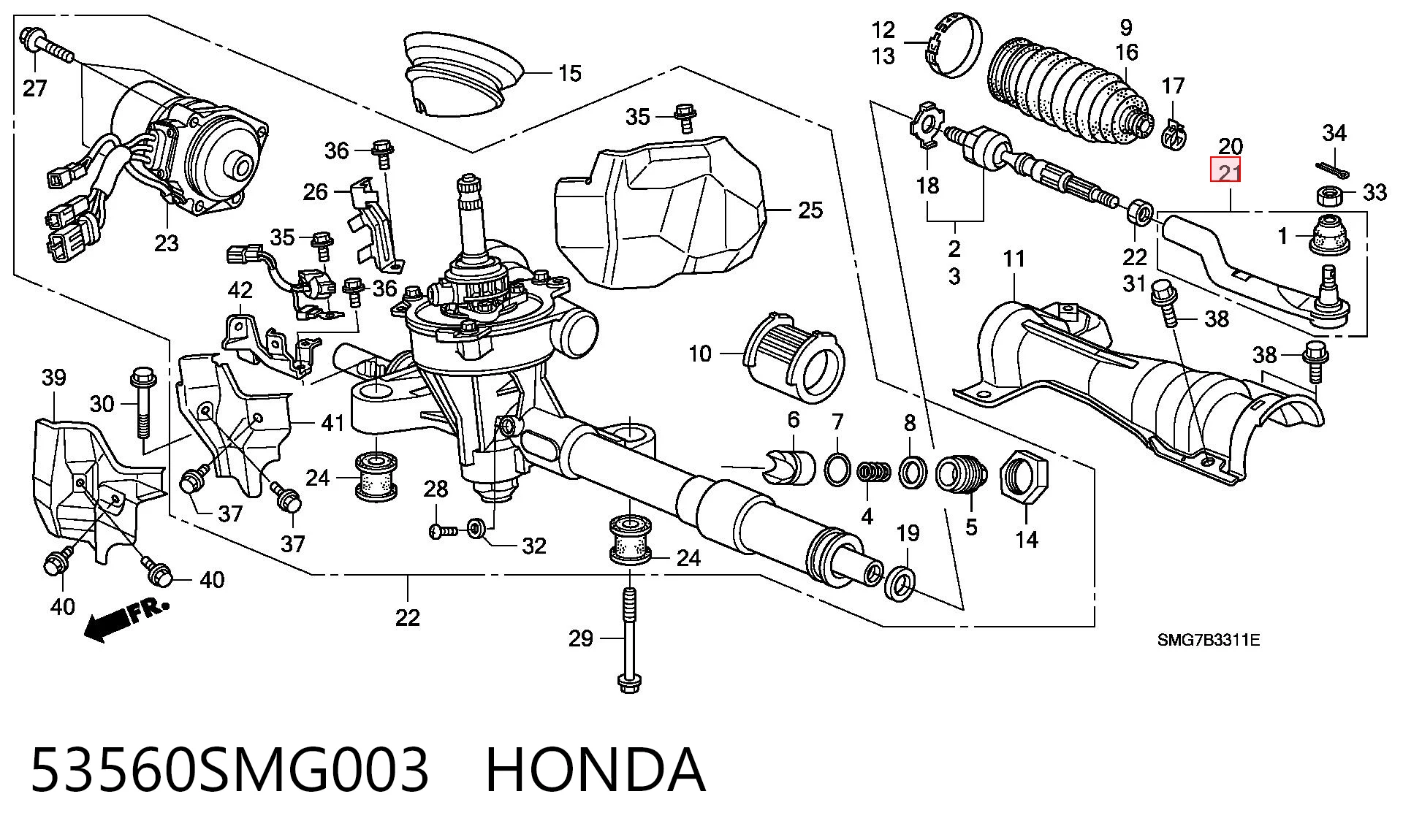 53560SMG003 Honda Rótula de dirección
