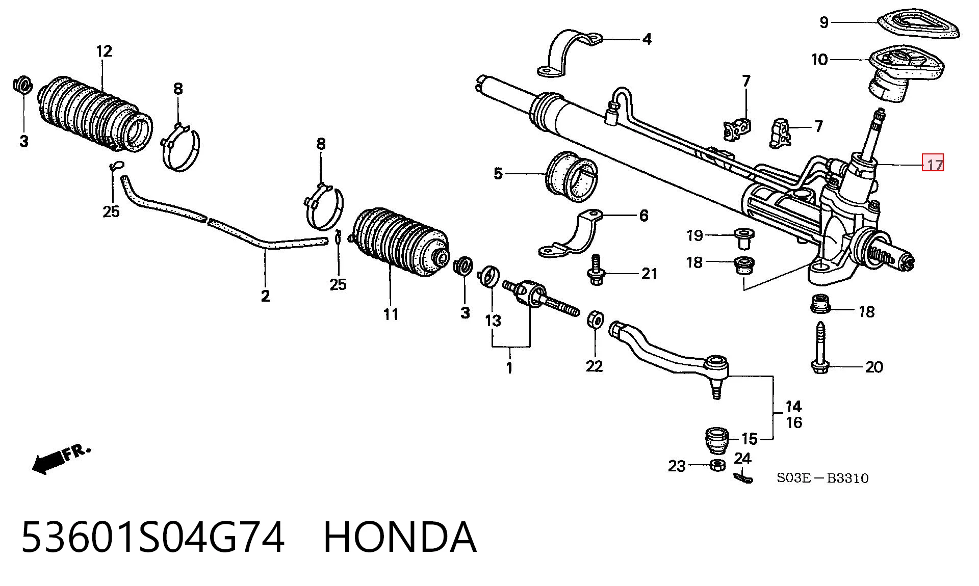 Caja de dirección Honda Civic VI (EJ9, EK3/4)