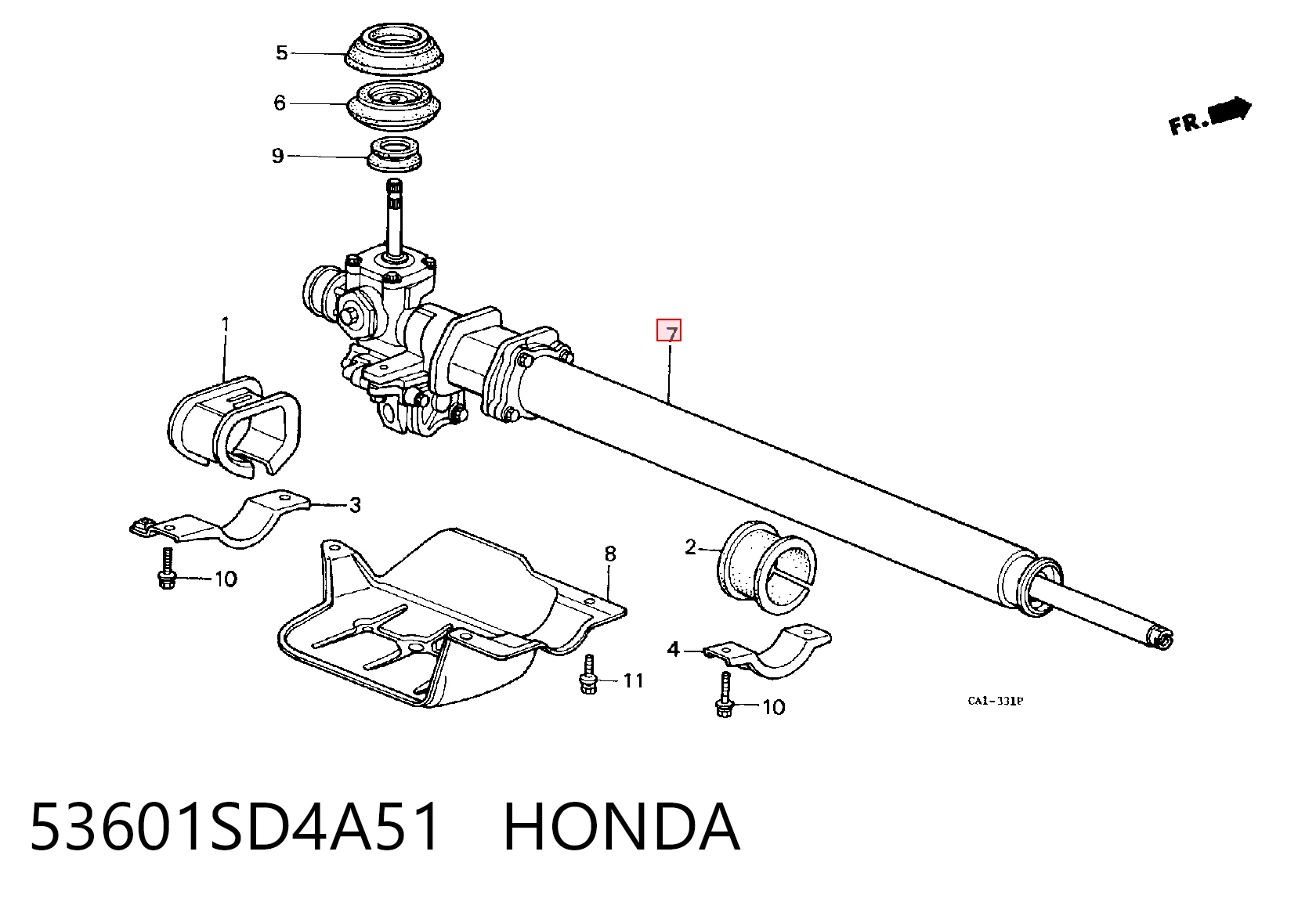 Cremallera caja de direccion para Honda Accord III CA4, CA5