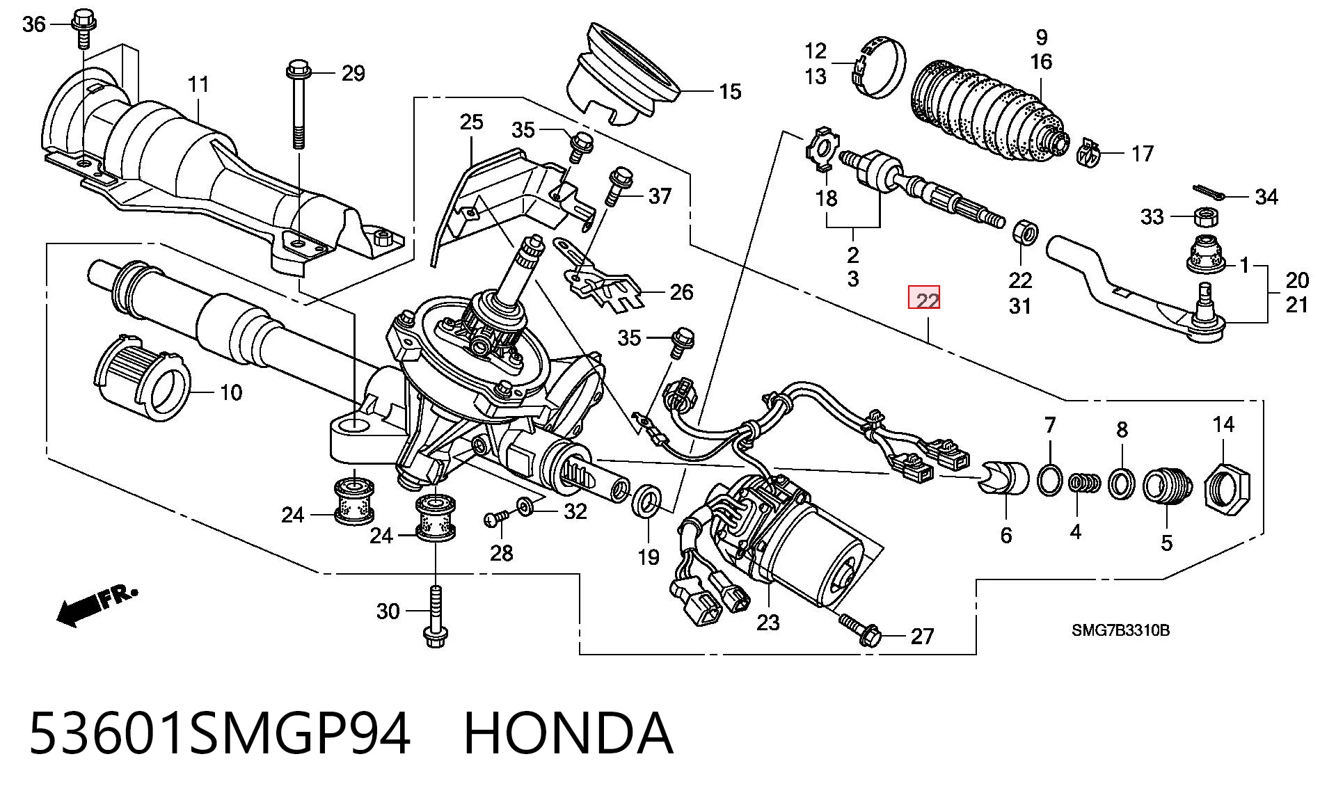 Caja de dirección Honda Civic VIII