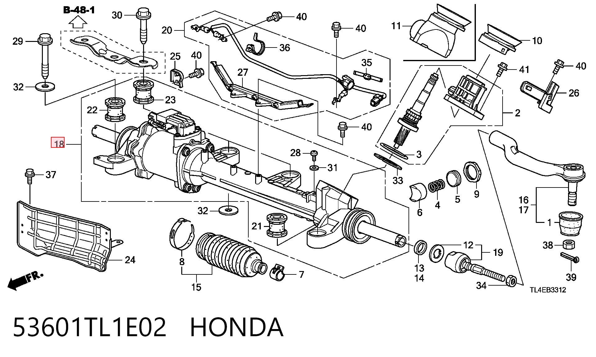  Cremallera de dirección Honda Accord 8