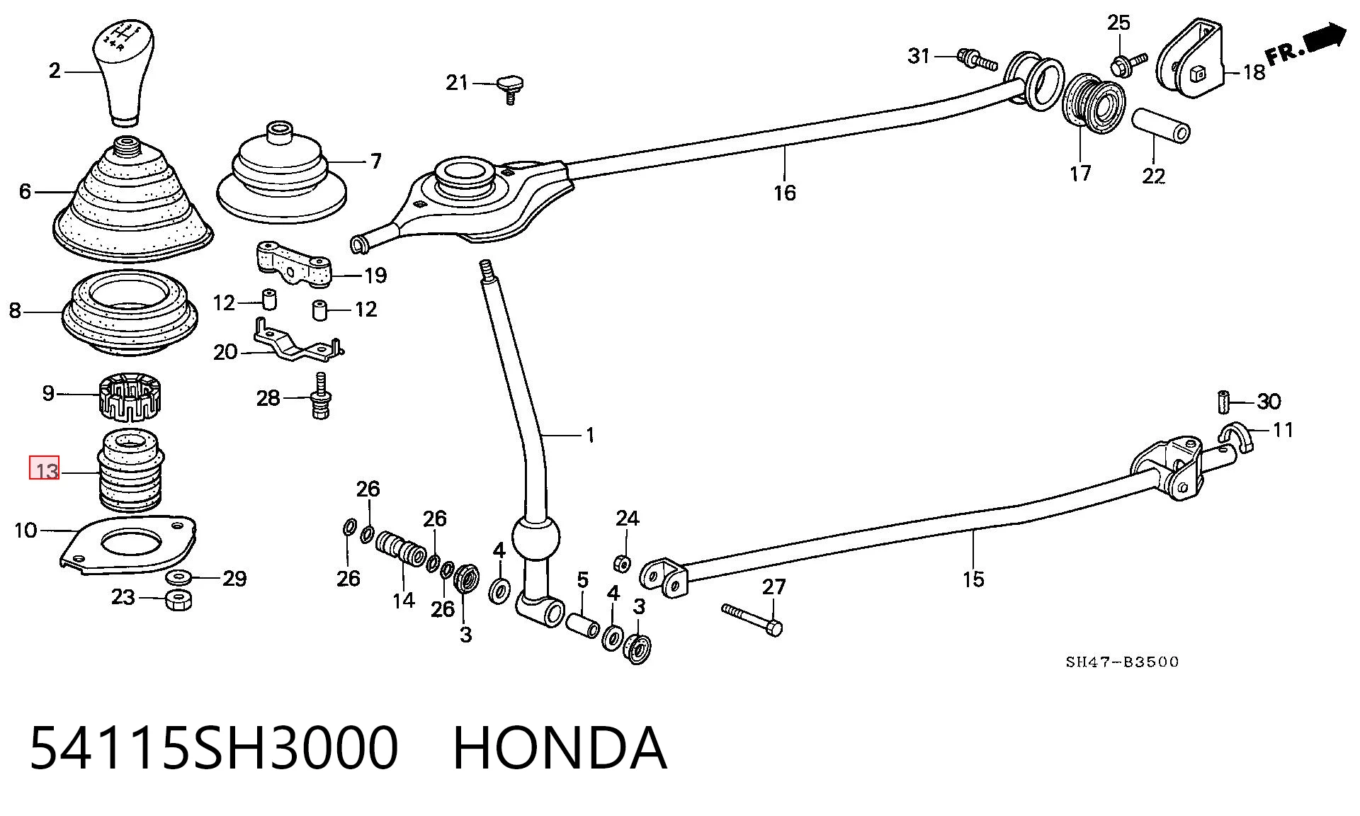 54115SH3000 Honda Pomo de palanca de cambios