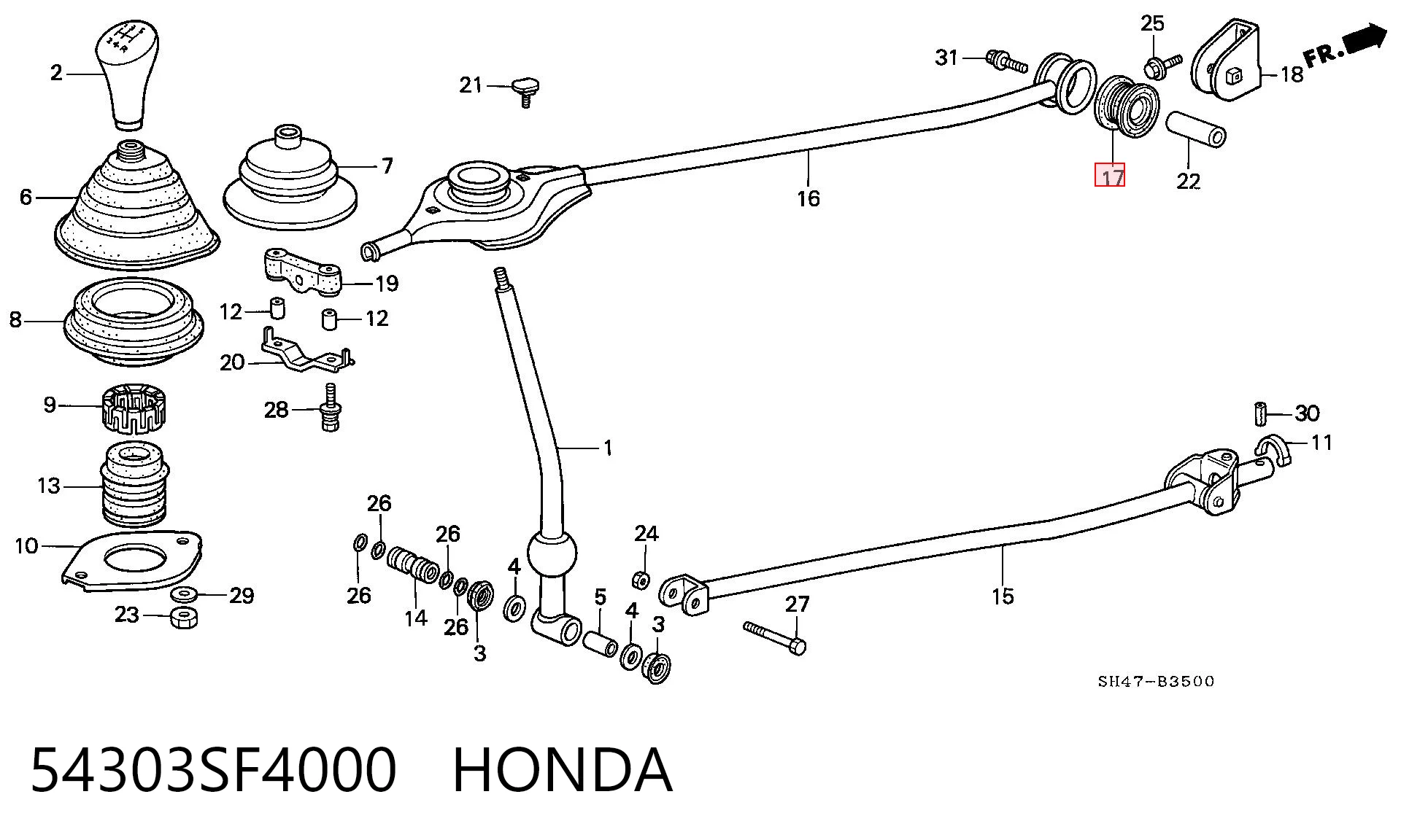 Comprar Buje del mecanismo de cambio (palanca selectora) Honda Civic V EG a bajo precio