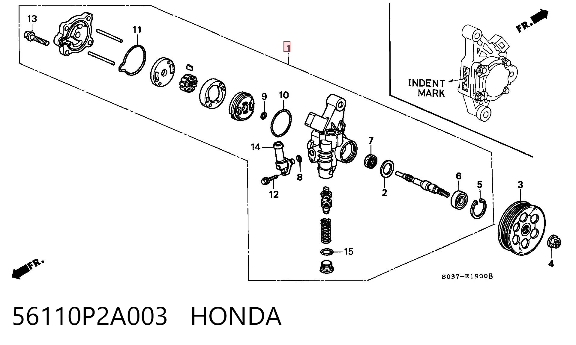 56110P2A003 Honda Bomba hidráulica de dirección