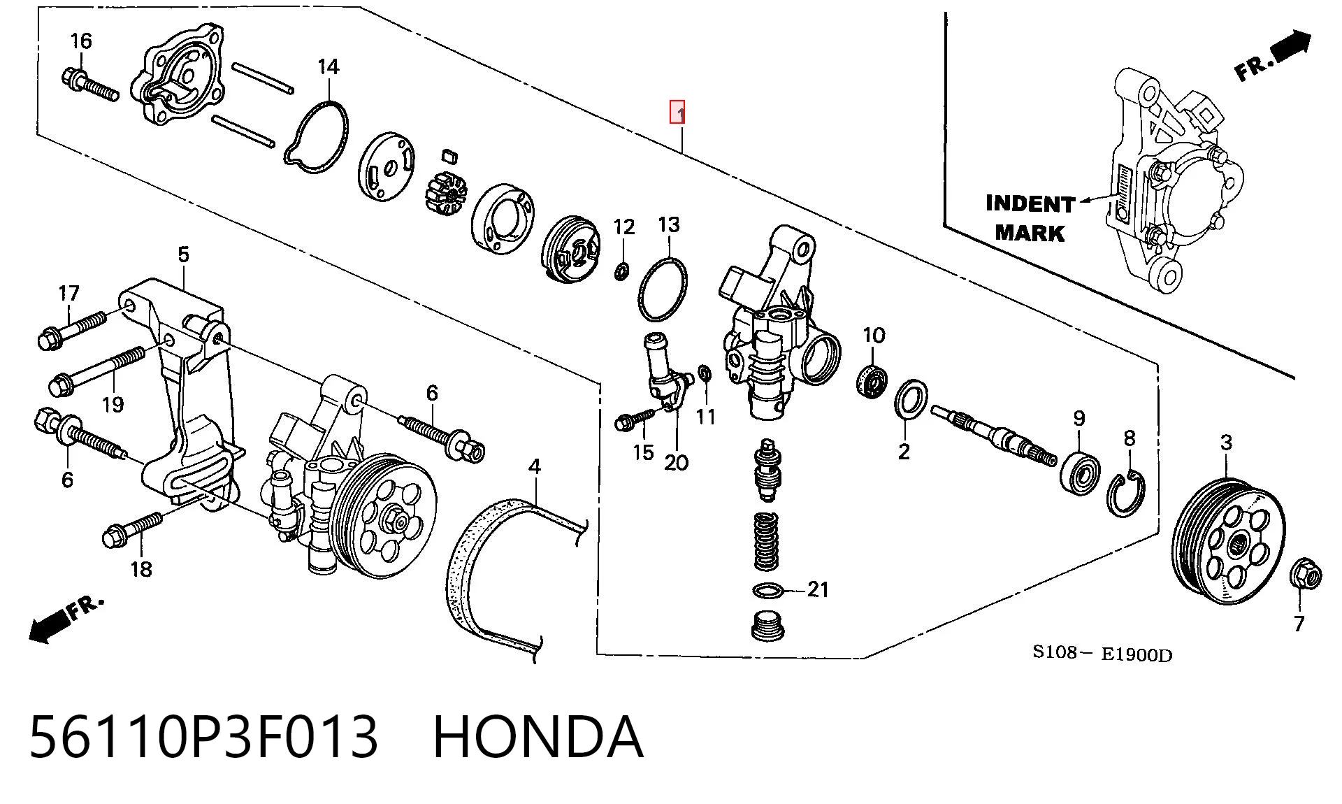 56110P3F013 Honda Bomba hidráulica de dirección