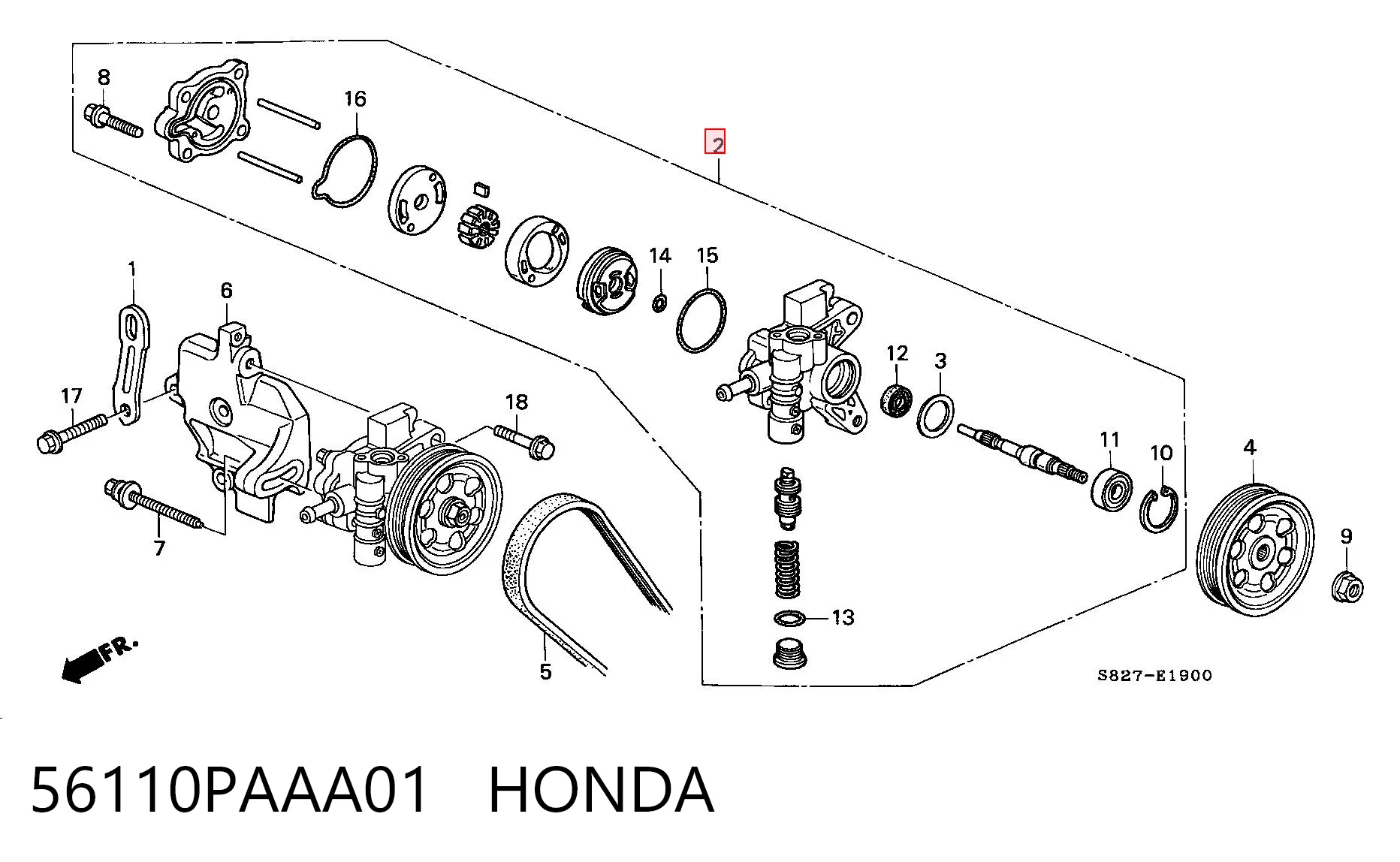 56110PAAA01 Honda Bomba hidráulica de dirección