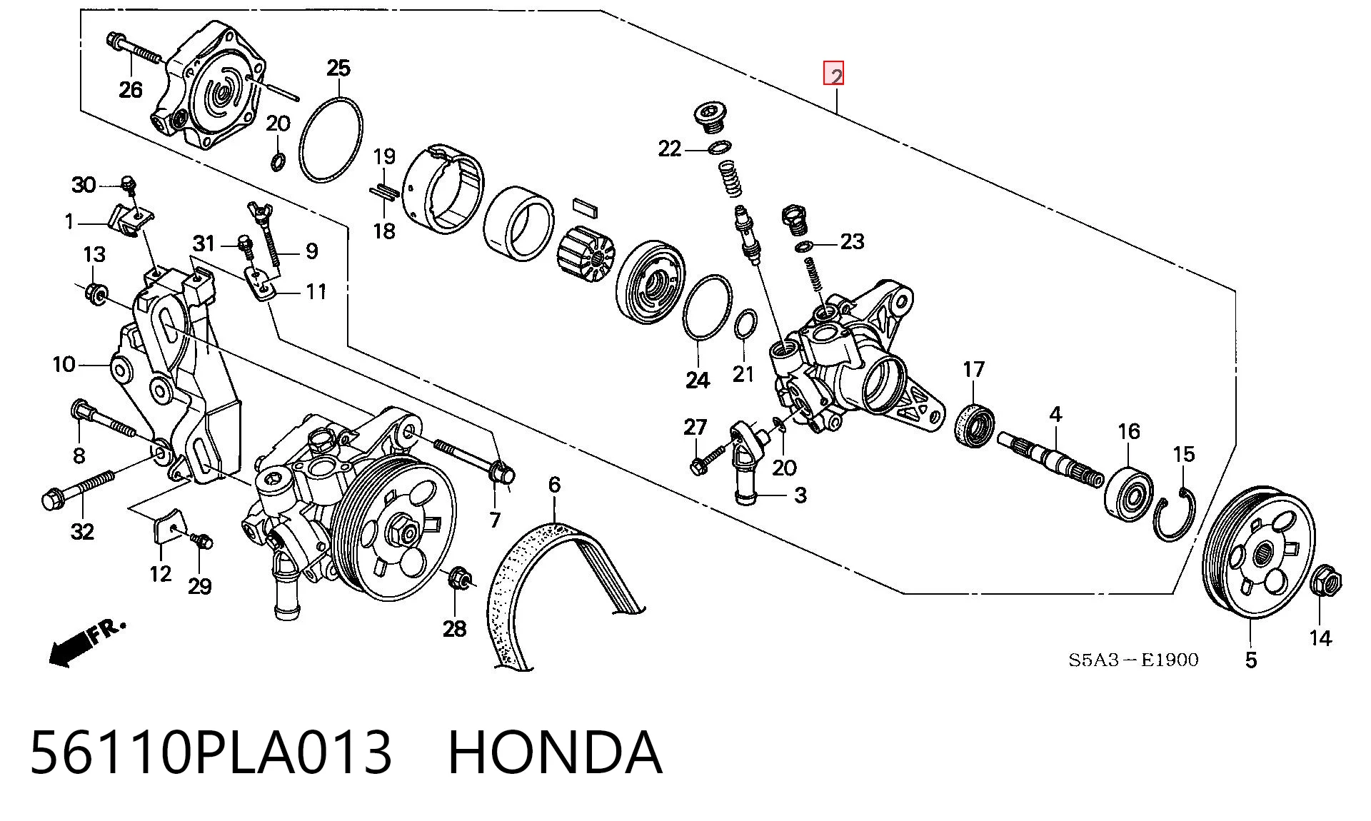 Bomba hidráulica de dirección para Honda Civic VII EM