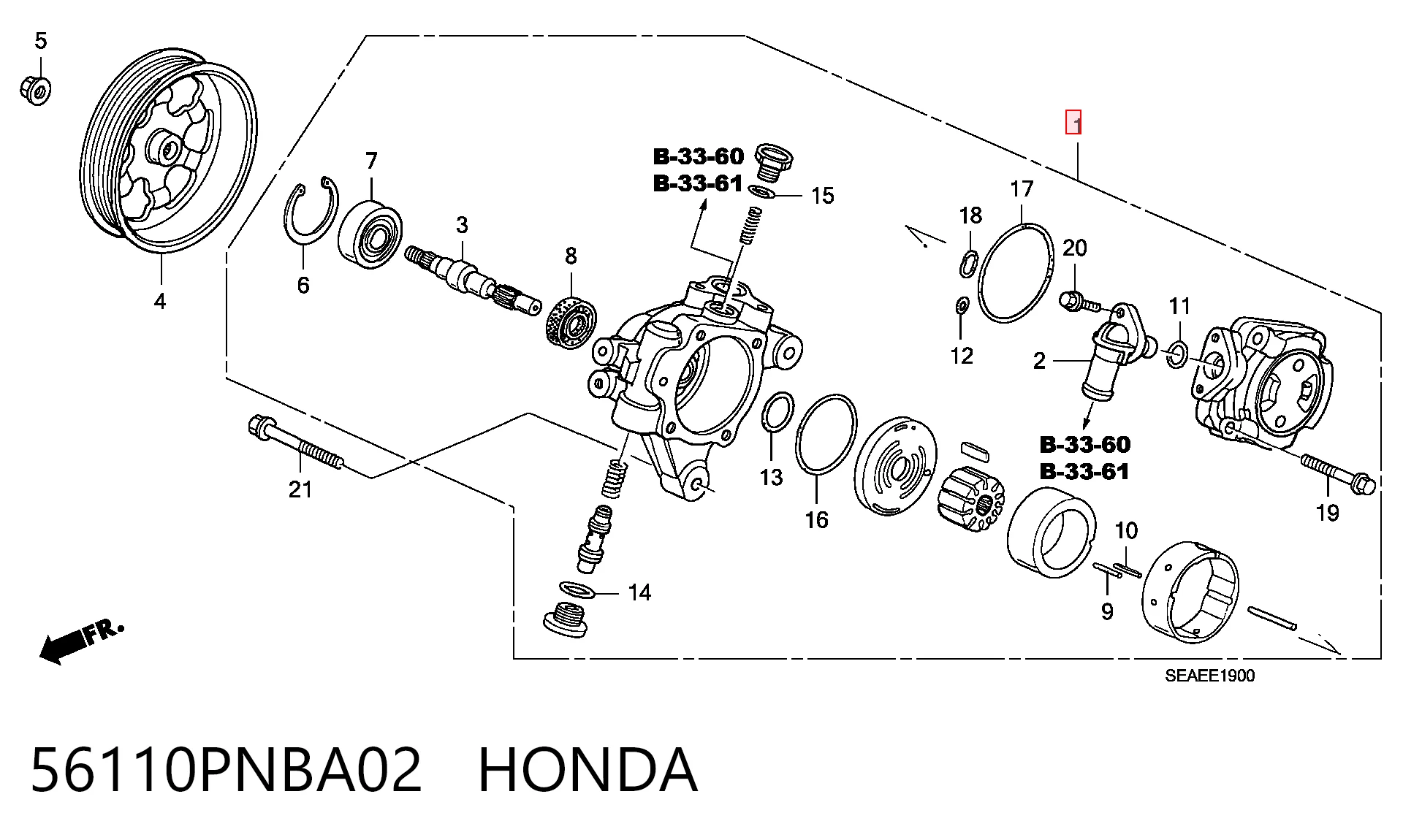 56110PNBA02 Honda Bomba hidráulica de dirección