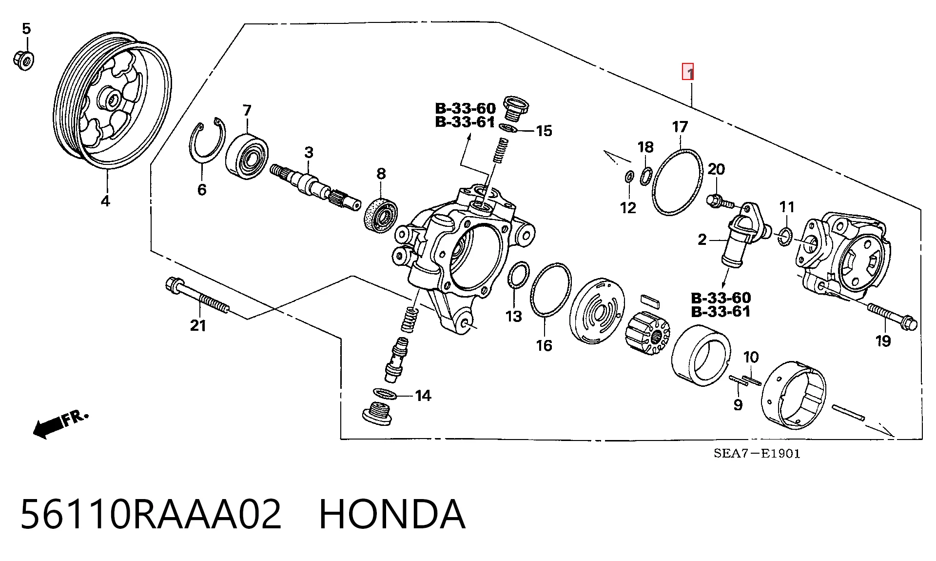 56110RAAA02 Honda Bomba hidráulica de dirección