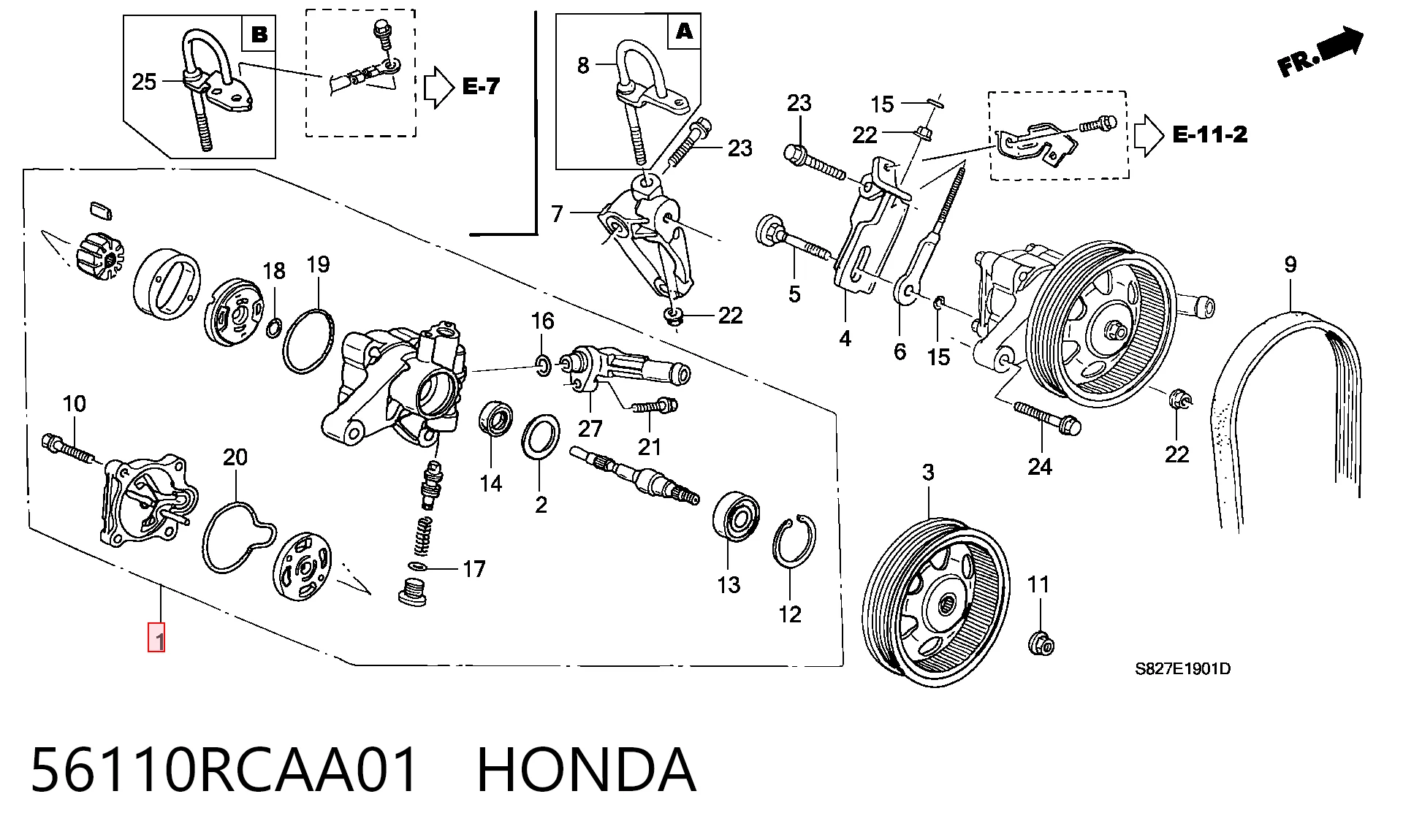 56110RCAA01 Honda Bomba hidráulica de dirección