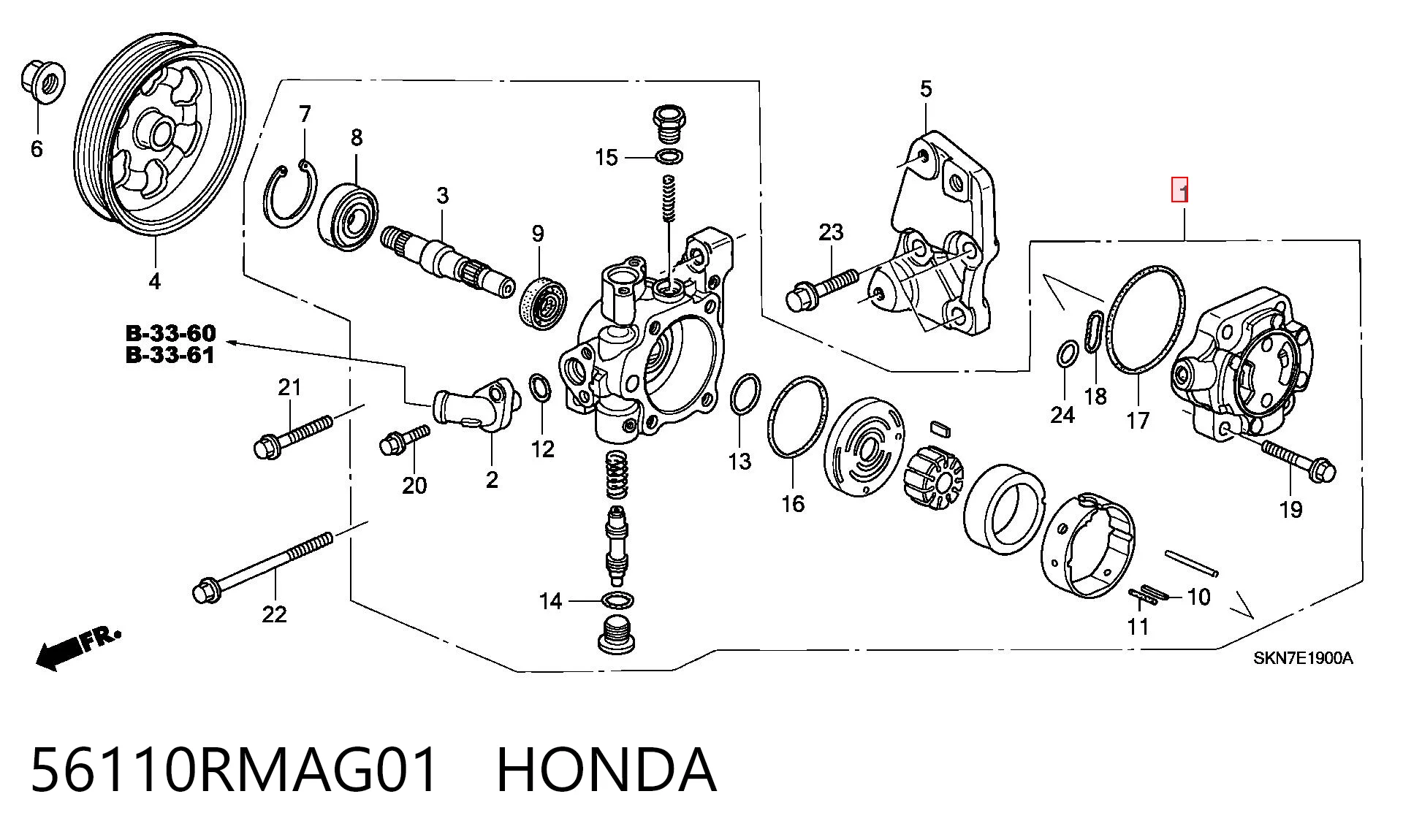 56110RMAG01 Honda Bomba hidráulica de dirección