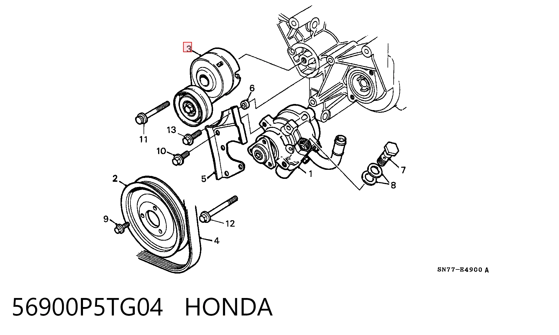  Tensor de correa de alternador Rover 25 