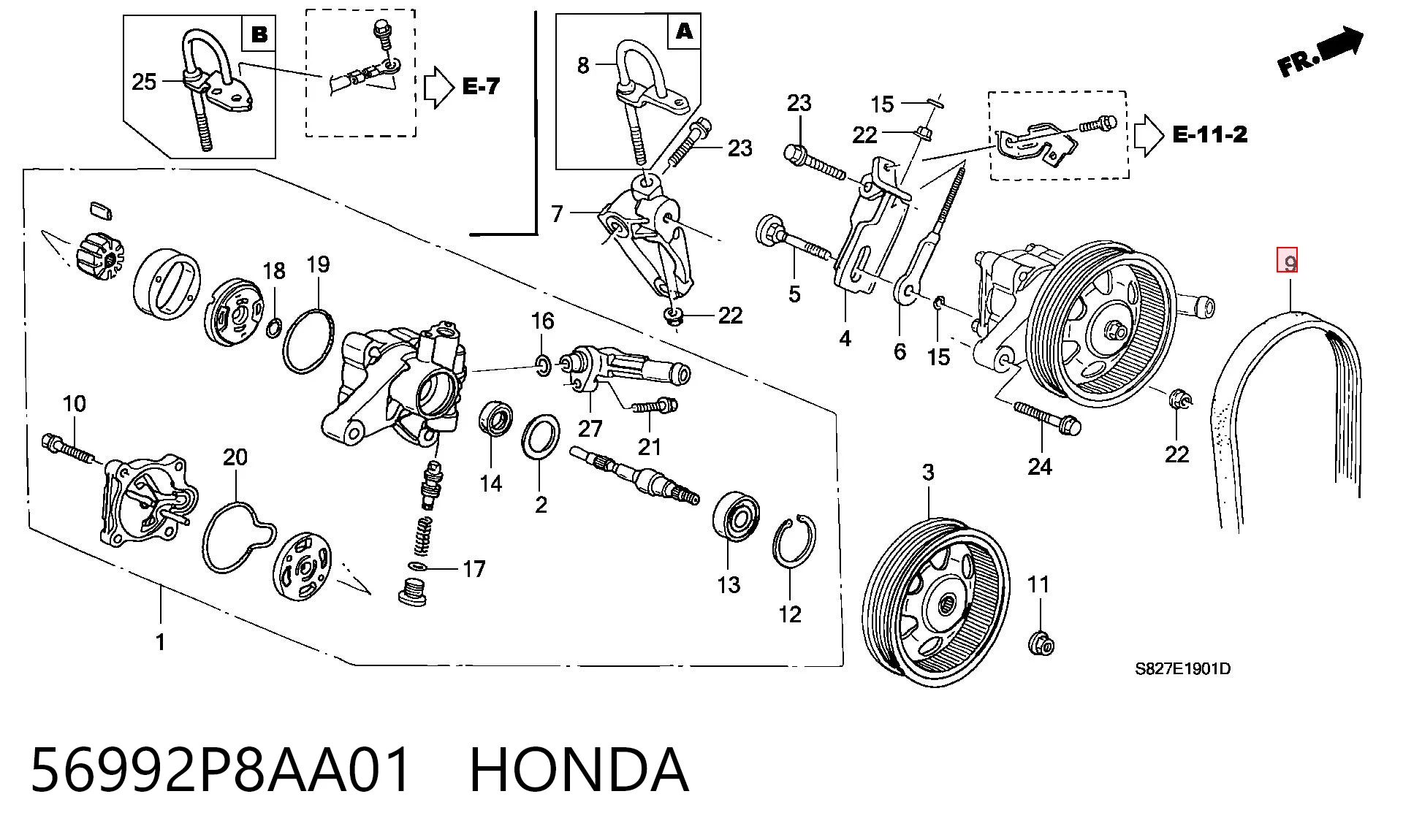Correa de alternador 119208N000 Nissan/Infiniti