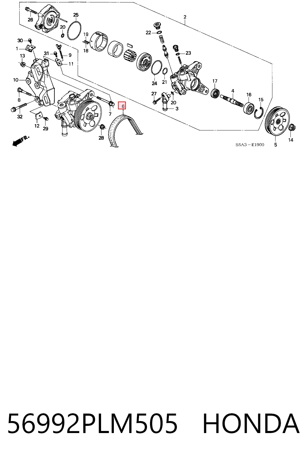 Correa de alternador 1172067A00 Nissan/Infiniti