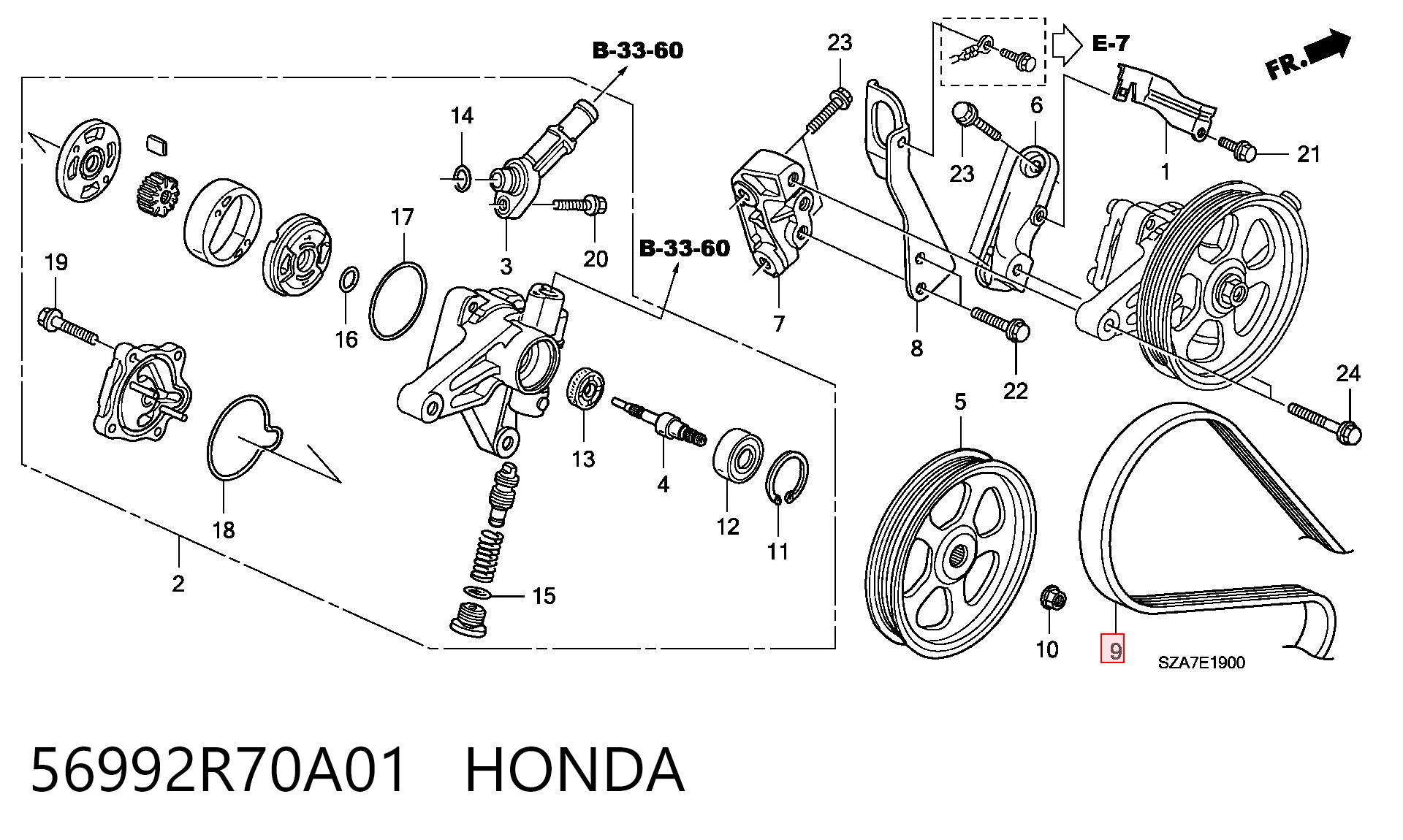 Correa de alternador BR3Z8620E Ford
