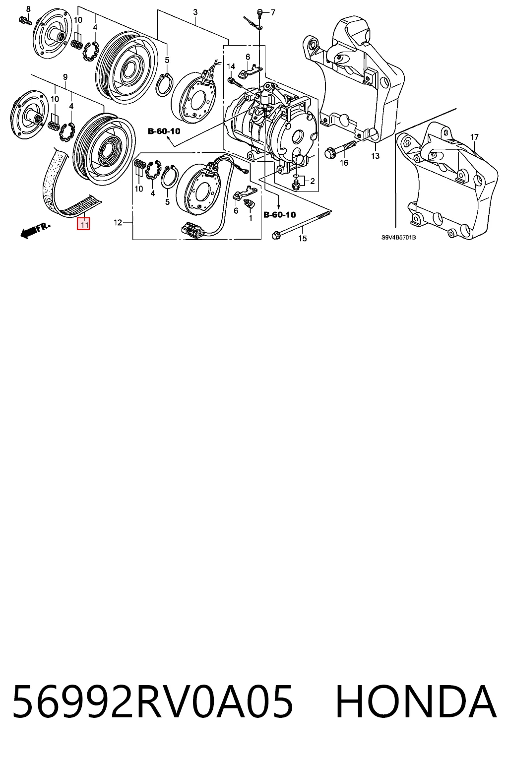 56992RV0A05 Honda Correa poly v
