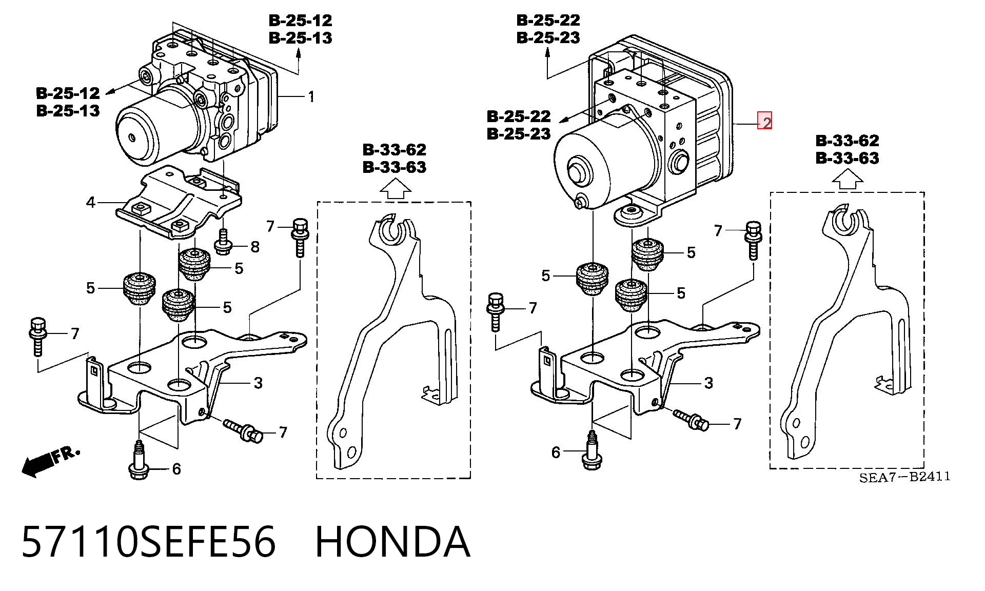 Unidad de control ABS hidráulico para Honda Accord VII CL, CM