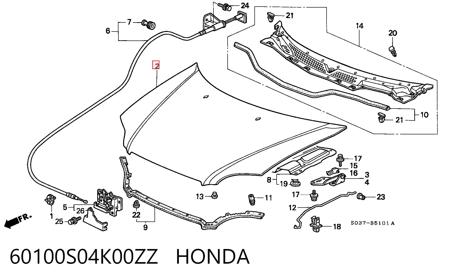 Capó para Honda Civic EJ9, EK3/4
