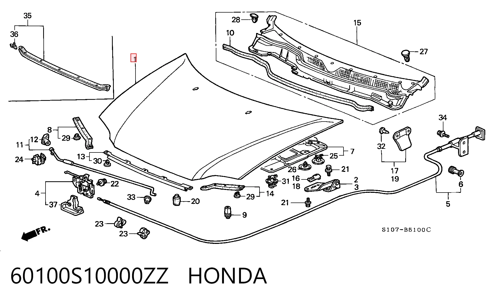 Capó delantero para Honda CR-V I RD