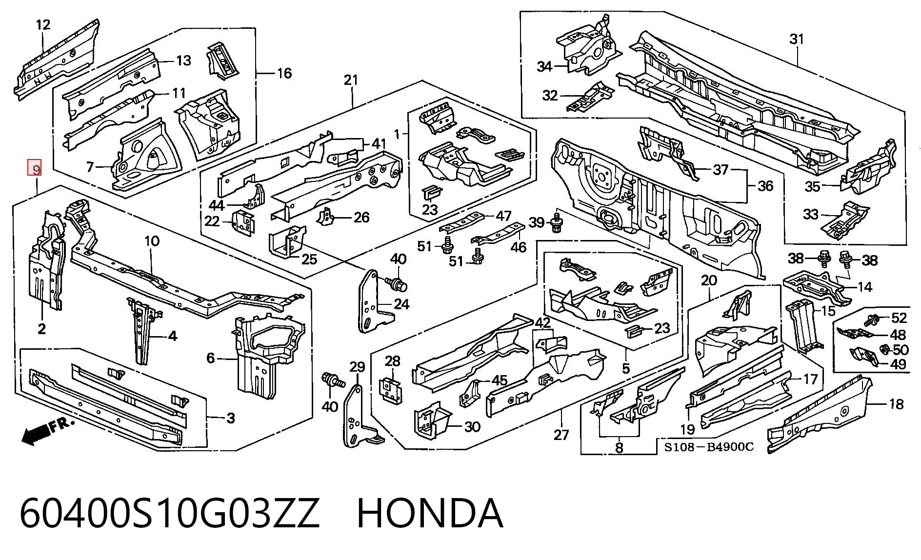 Comprar Panel de soporte del radiador y montaje de faros Honda CR-V  RD a bajo precio