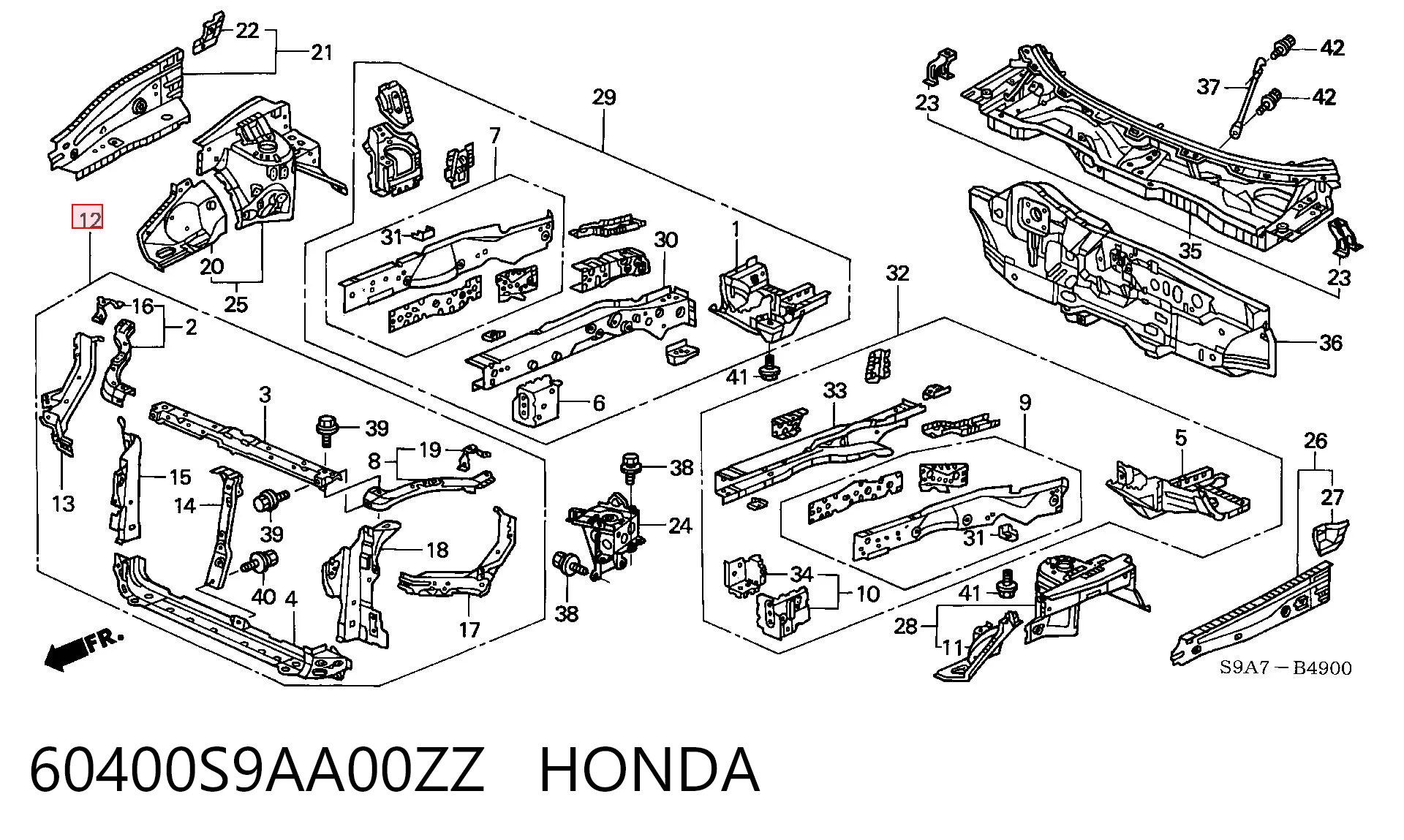 60400S9AA00ZZ Honda