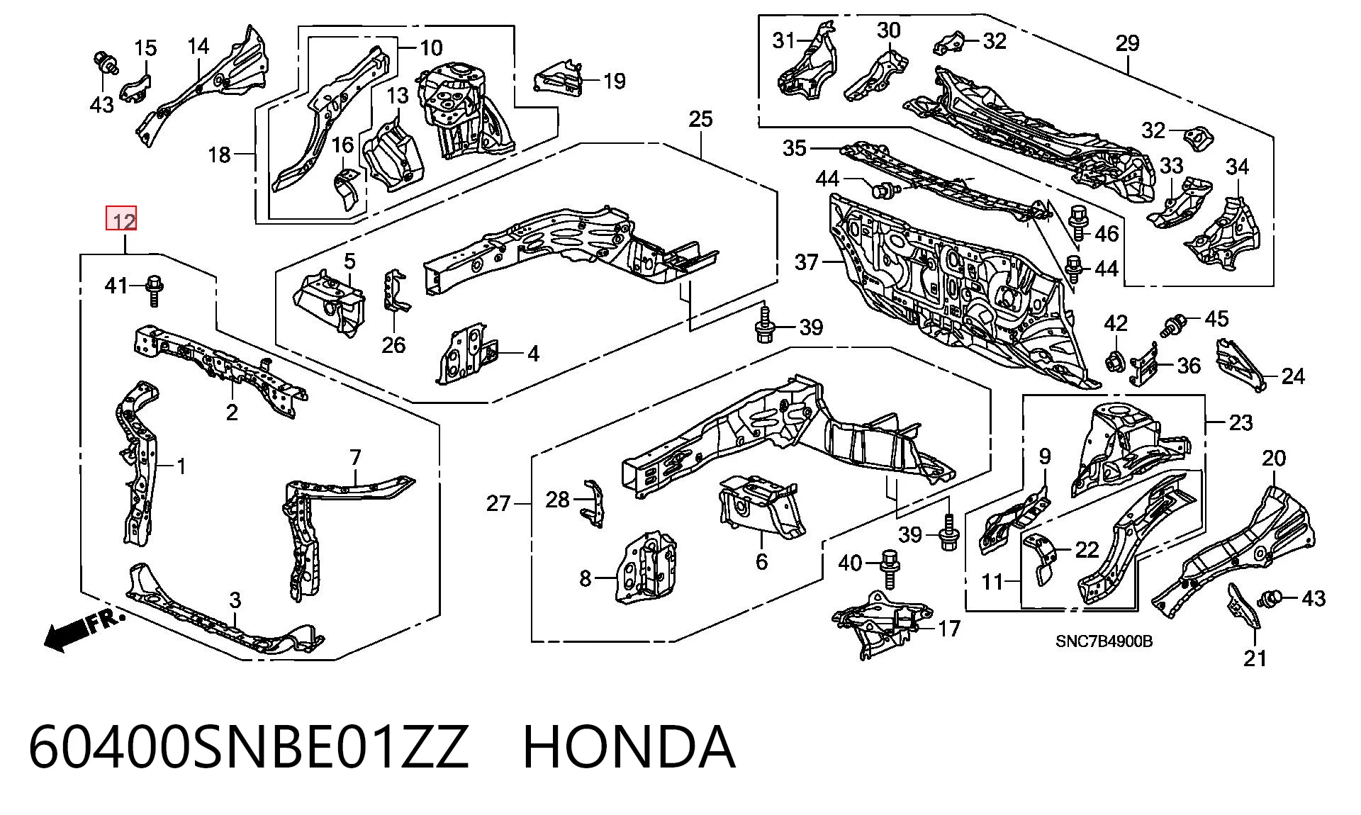 Soporte de radiador para Honda Civic FD, FA