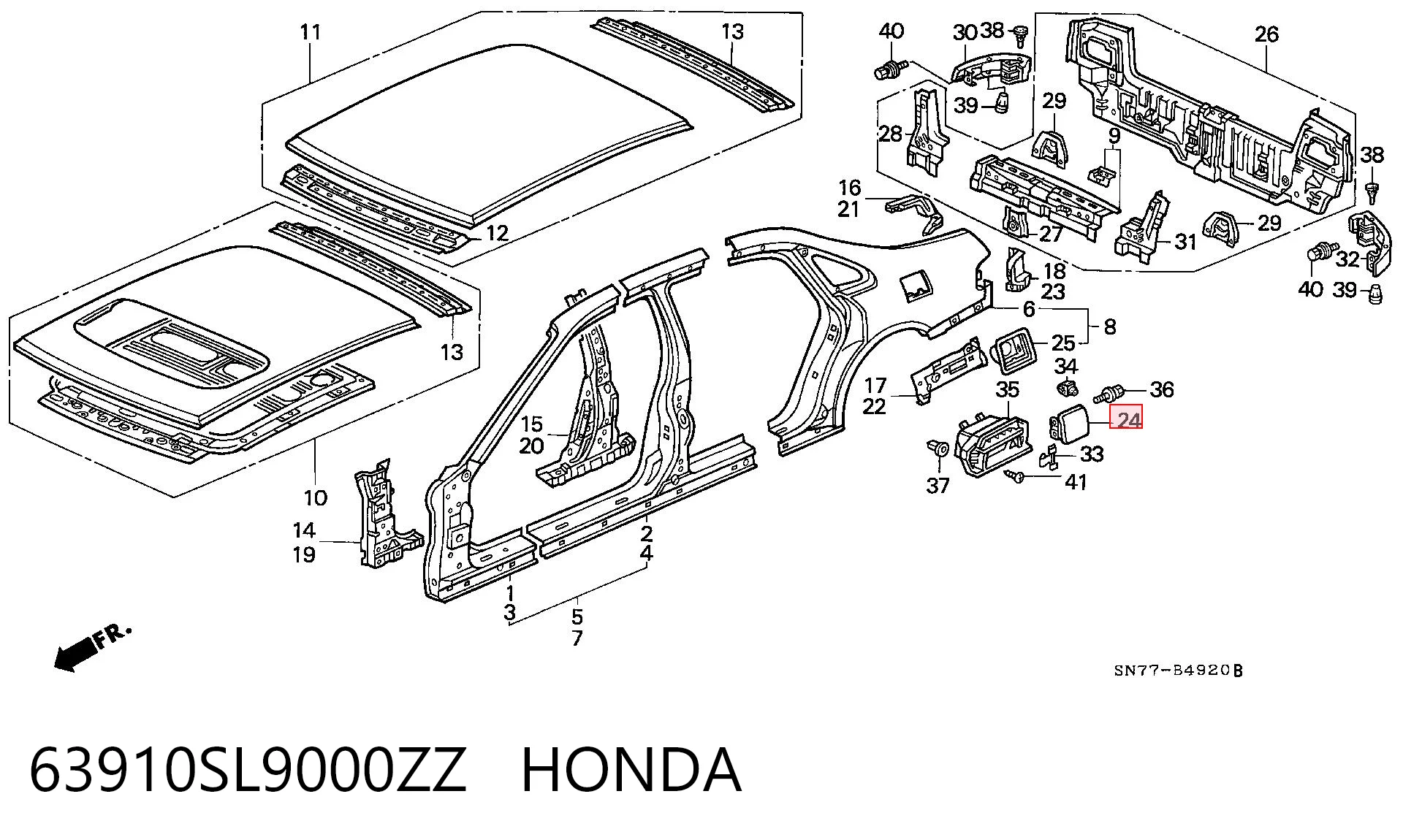 63910SL9000ZZ Honda